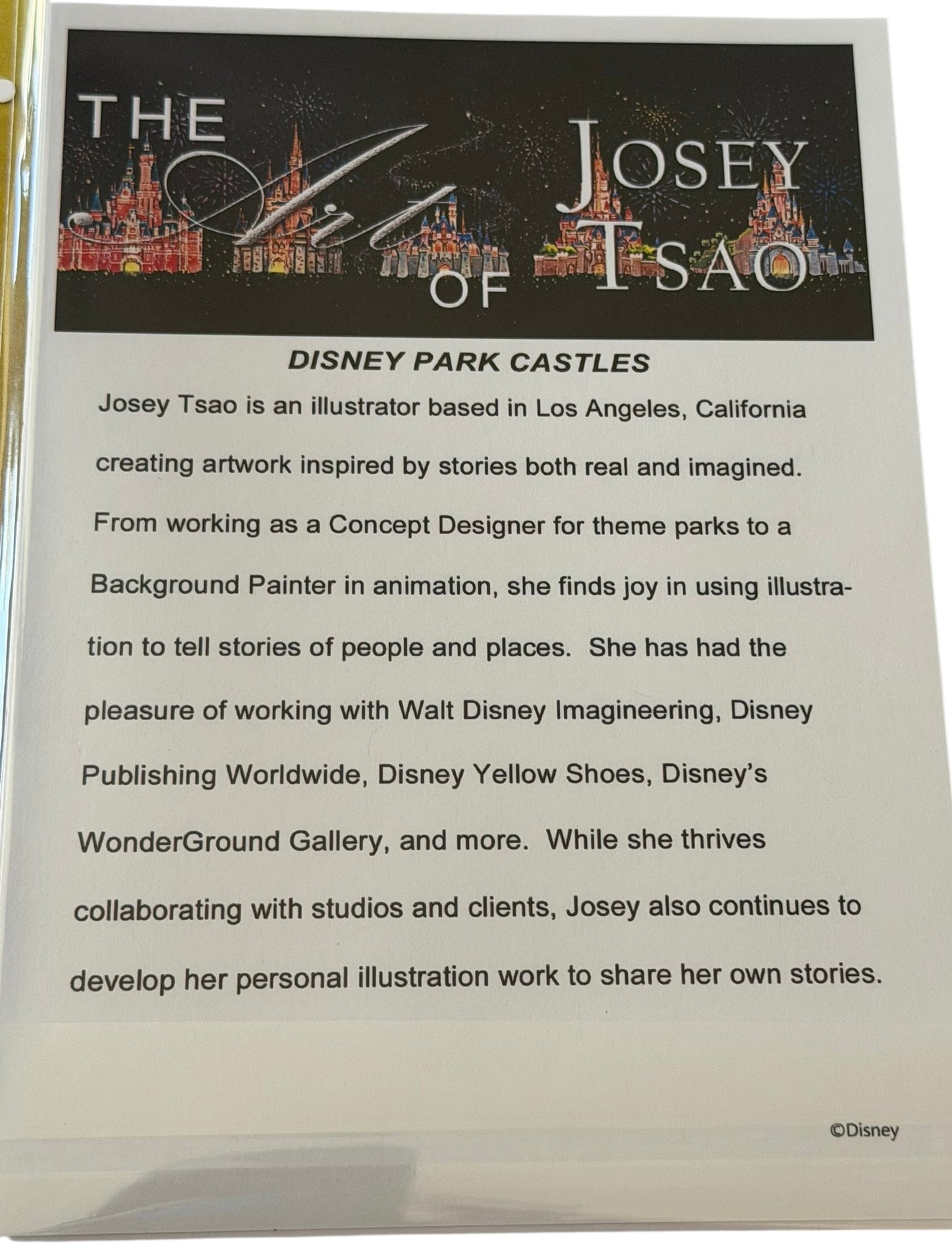Disney Park Castles Matted Print by Josey Tsao