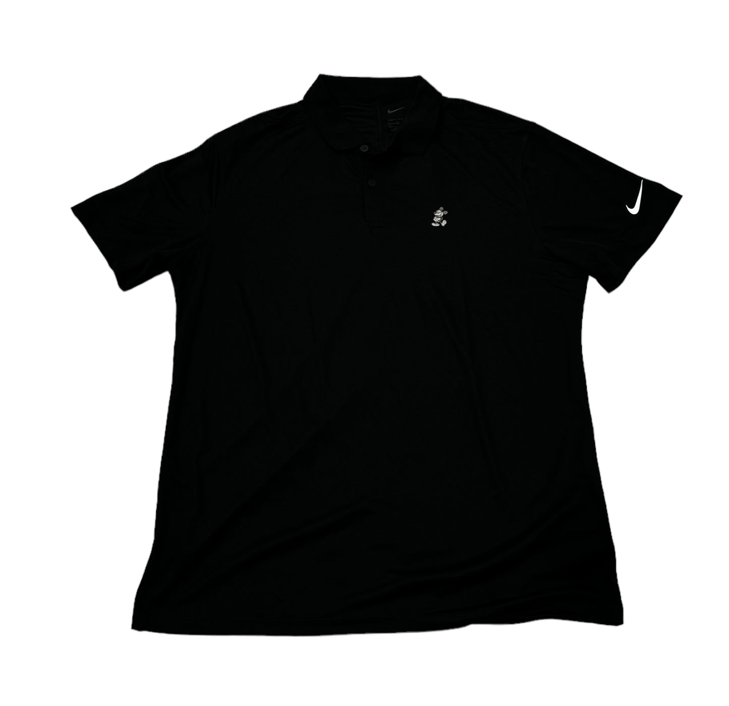 Disney Nike Mickey Embroidered Black Dri Fit Polo Shirt-Black