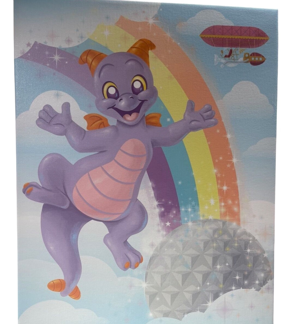 Disney Figment Rainbow Spaceship Earth Maria Stuckey Wrapped Canvas 7 up to 95