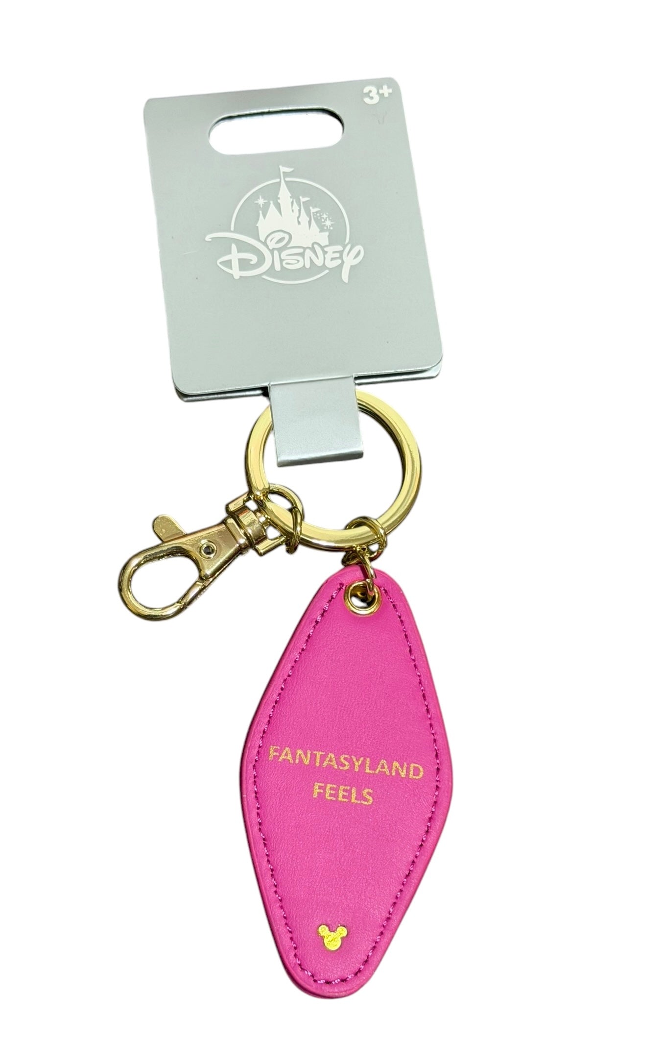 Disney Parks Color Block Bag Clip Keychain-Pink Fantasyland Feels