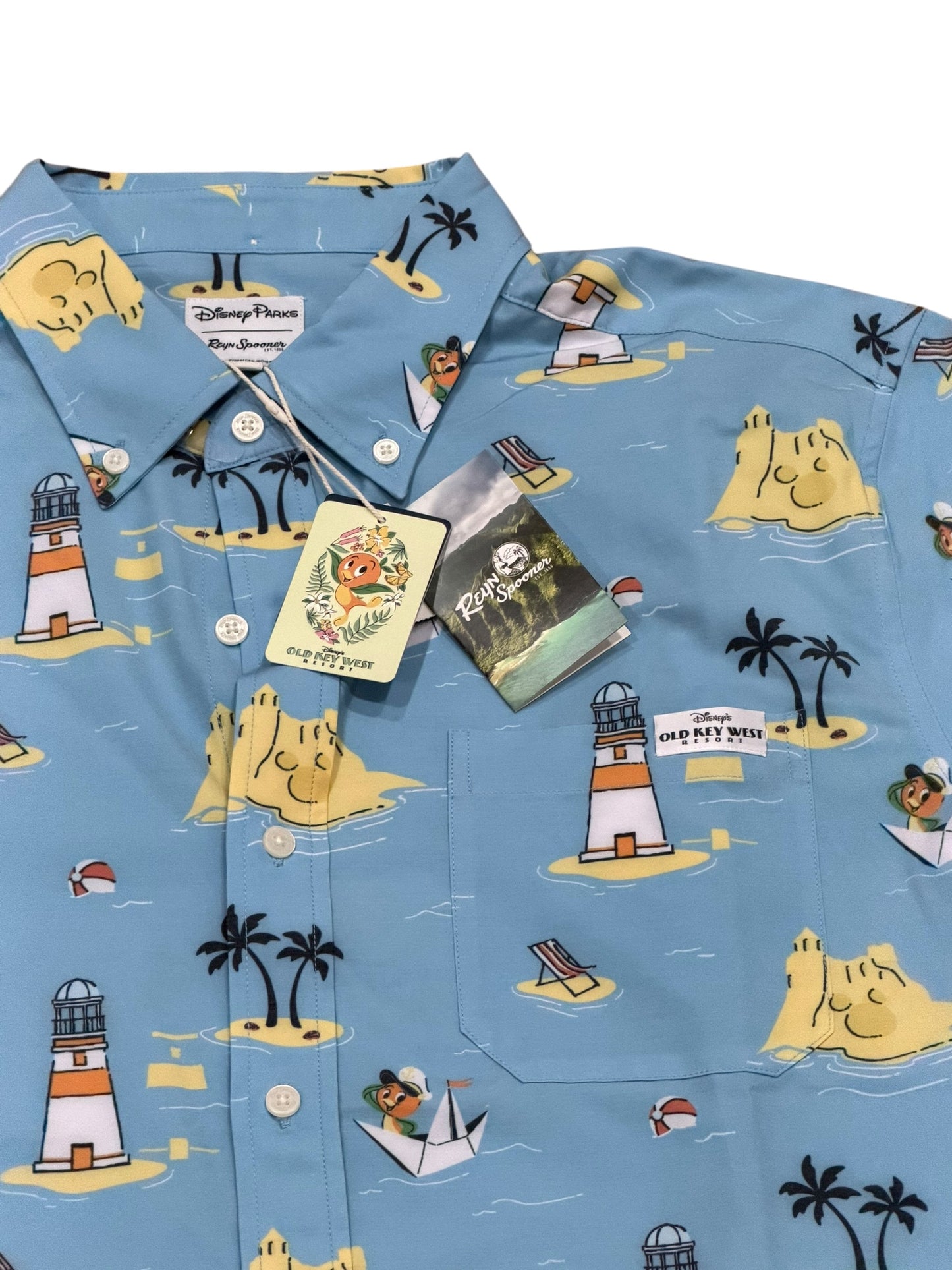 Disney Old Key West Resort Reyn Spooner Shirt Florida Orange Bird Large