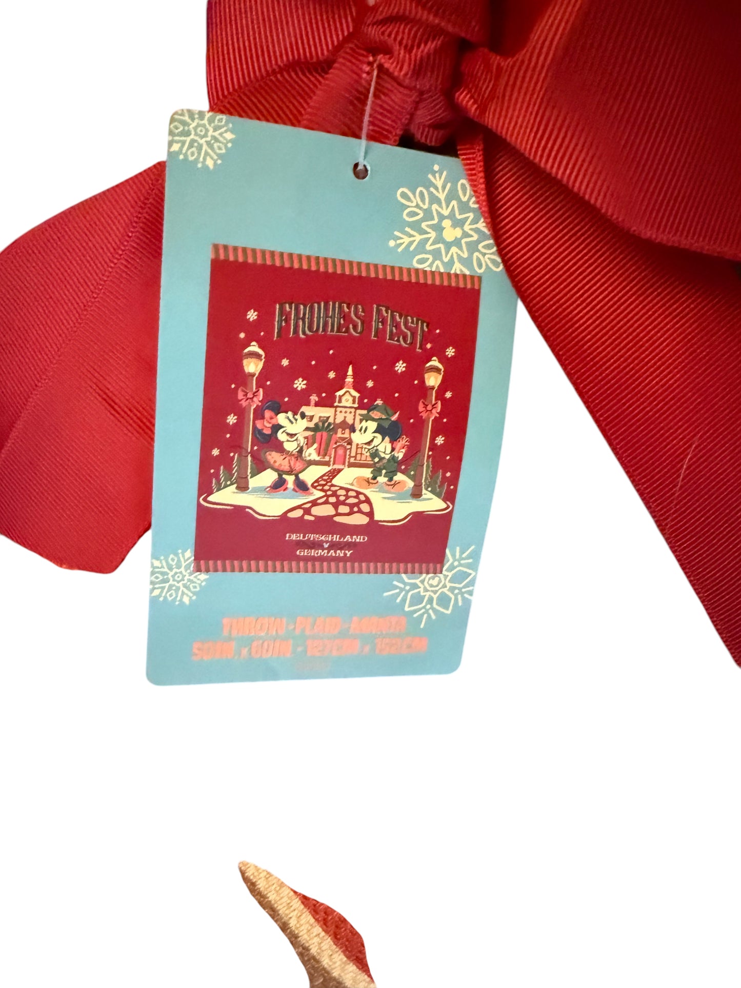 Disney Epcot Germany Mickey Minnie Christmas Throw Blanket