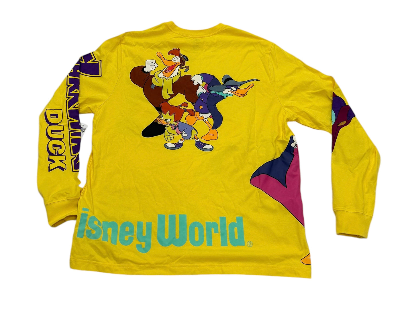 Walt Disney World Duckwing Duck Yellow Shirt-Long Sleeve Large