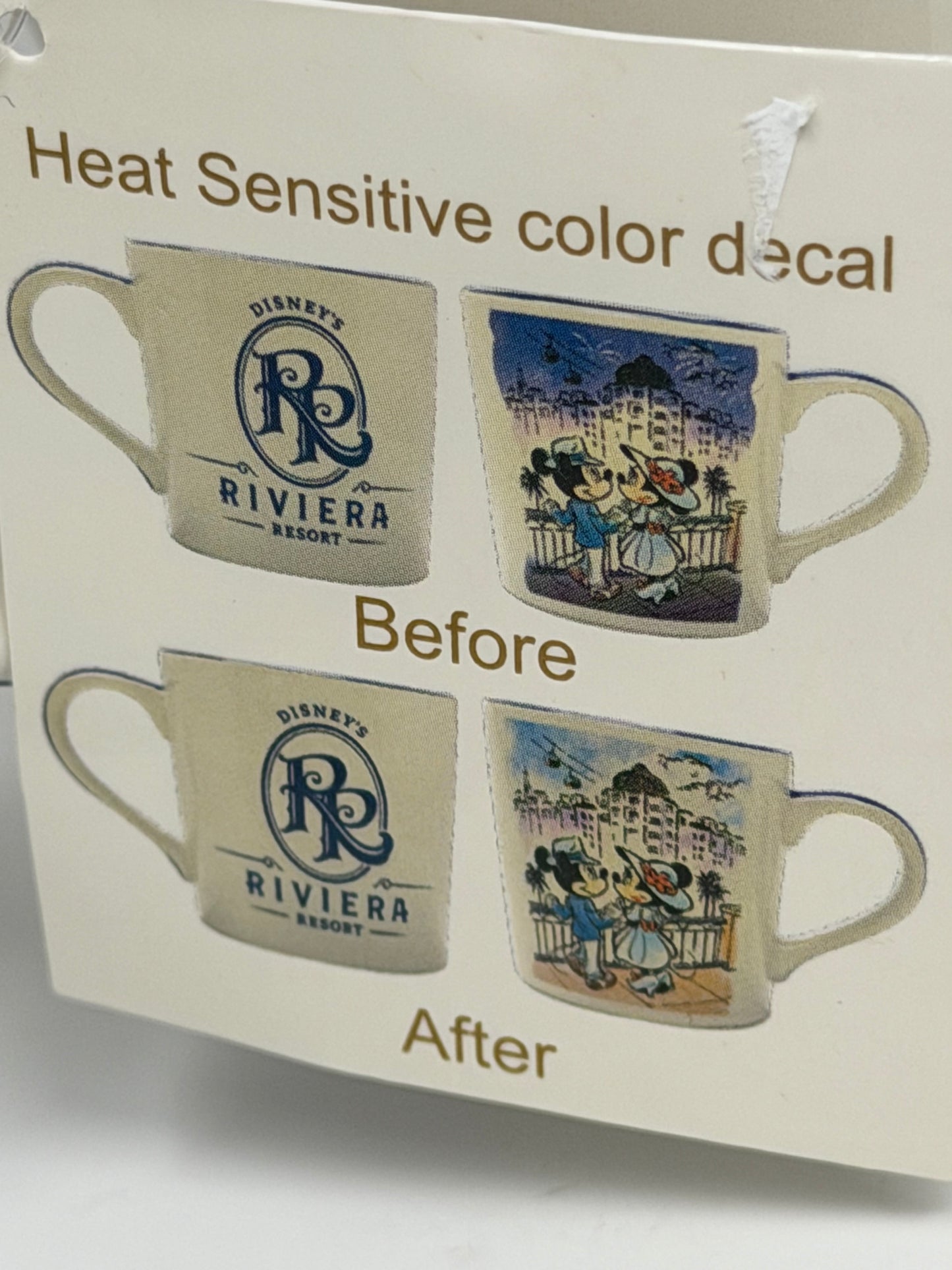 Disney Riviera Resort Mickey/Minnie Mug Color Changing-Retired Rare