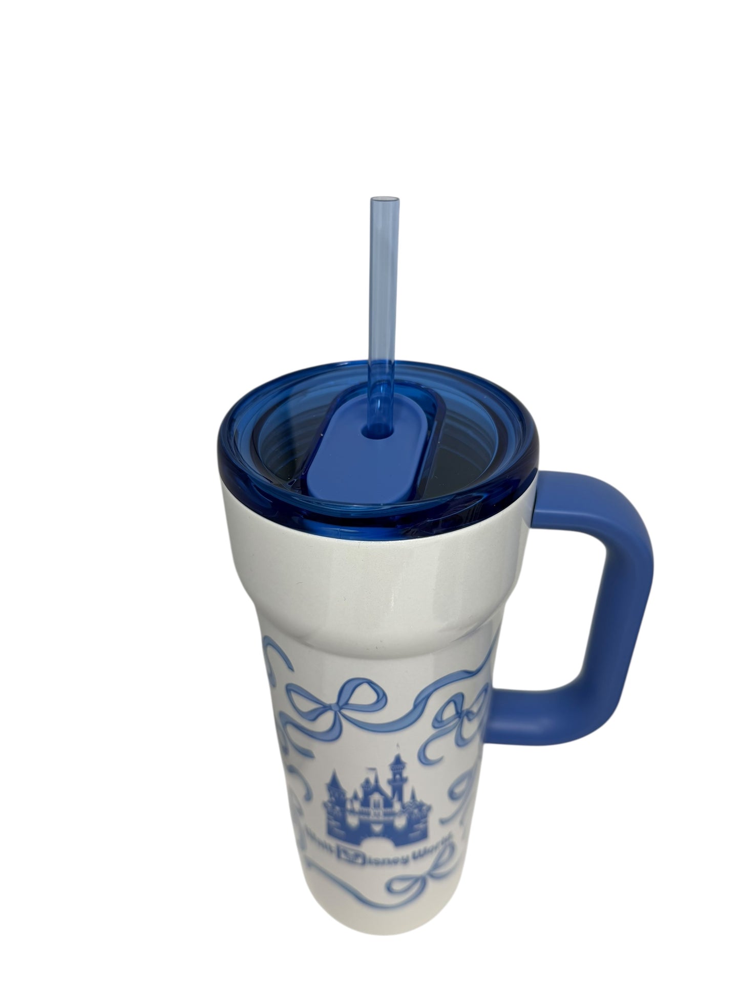 Disney Parks Castle Blue Bows Starbucks Tumbler Stainless 30oz.