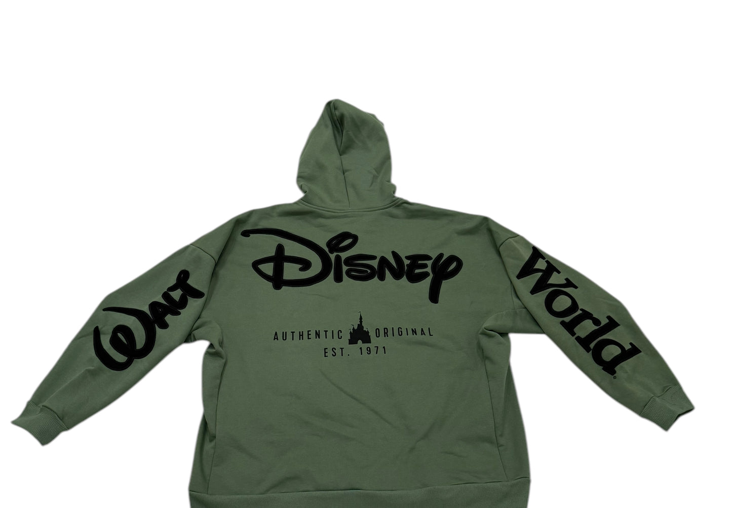 Walt Disney World Castle Zip Up Hoodie-Olive Green