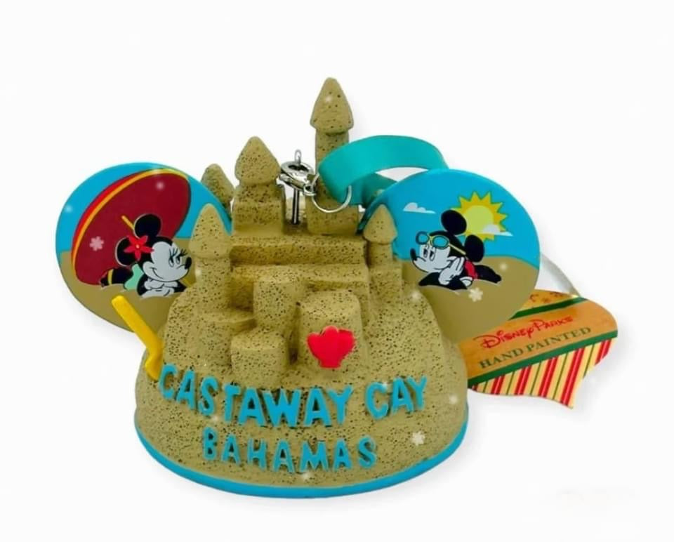 Disney Cruise Line Castaway Cay Mickey Minnie Castle Ear Hat Ornament