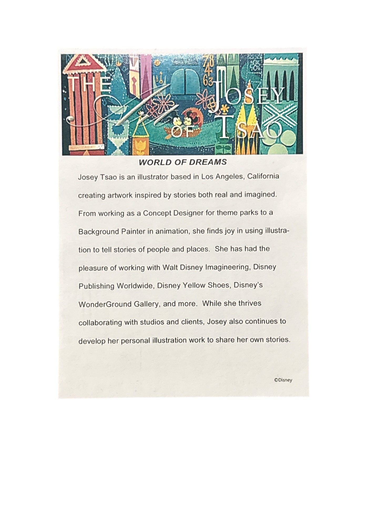 Disney Matted Print-Small World Castle By Josey Tsao-World of Dreams