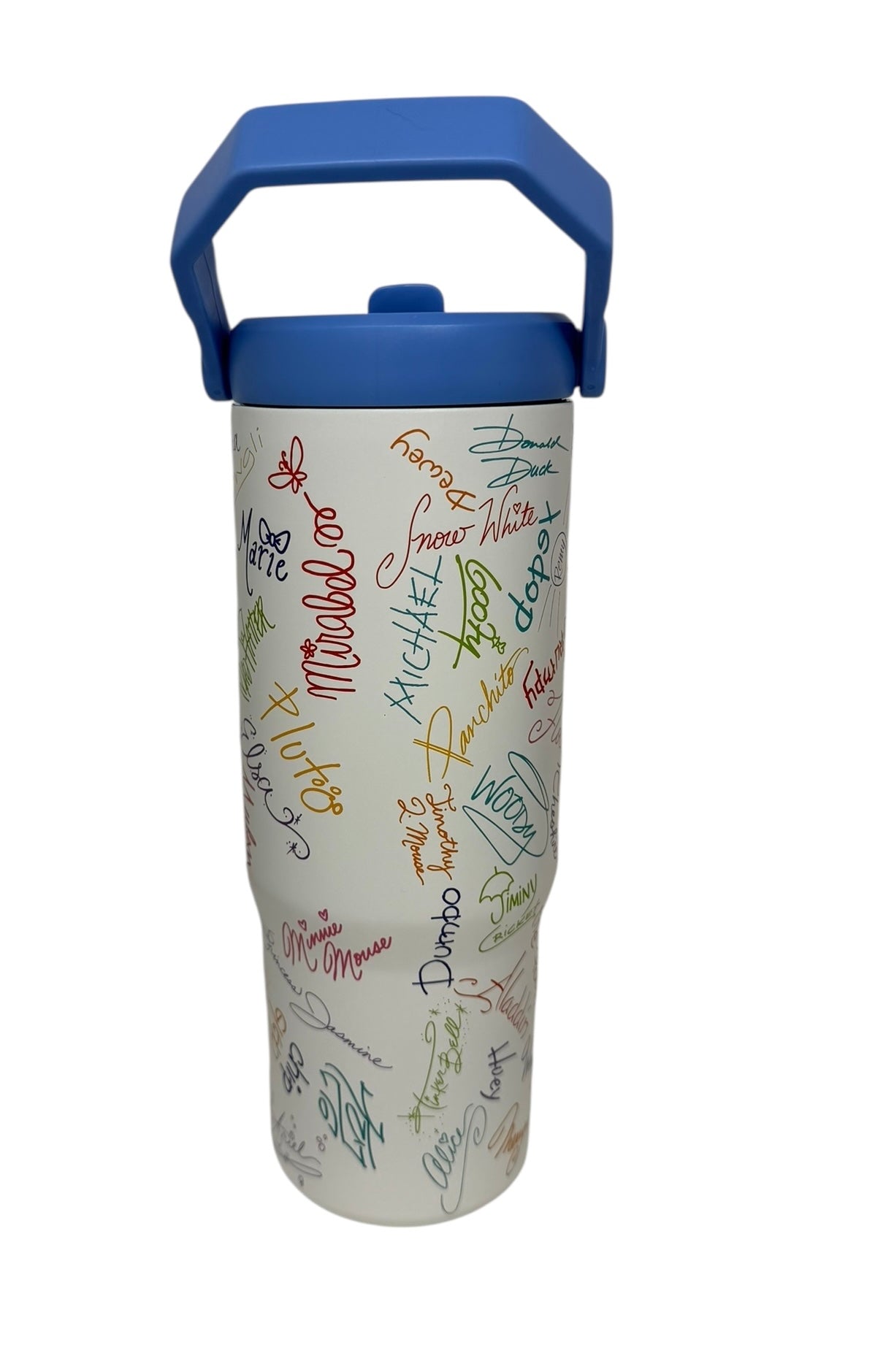 Walt Disney World Castle Autographs Signature Tumbler Stainless Water Bottle 30oz