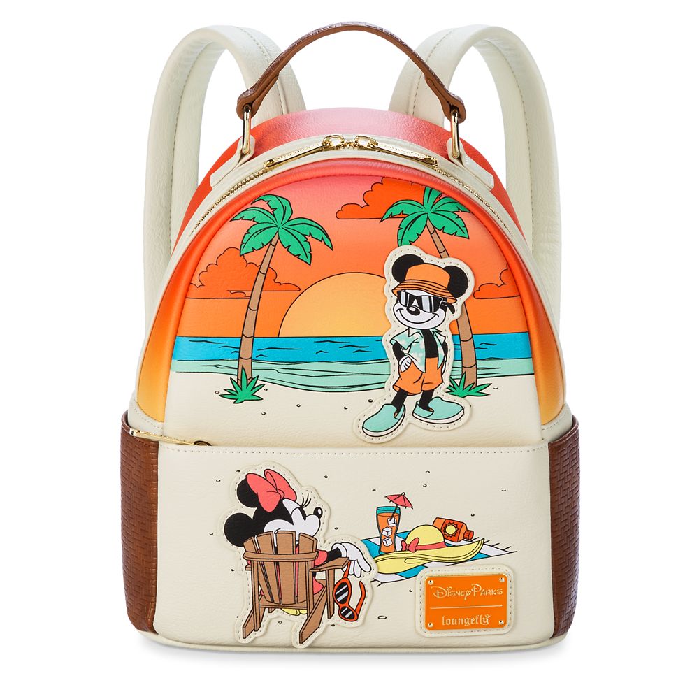 Disney Mickey and Minnie Mouse Beach Loungefly Mini Backpack