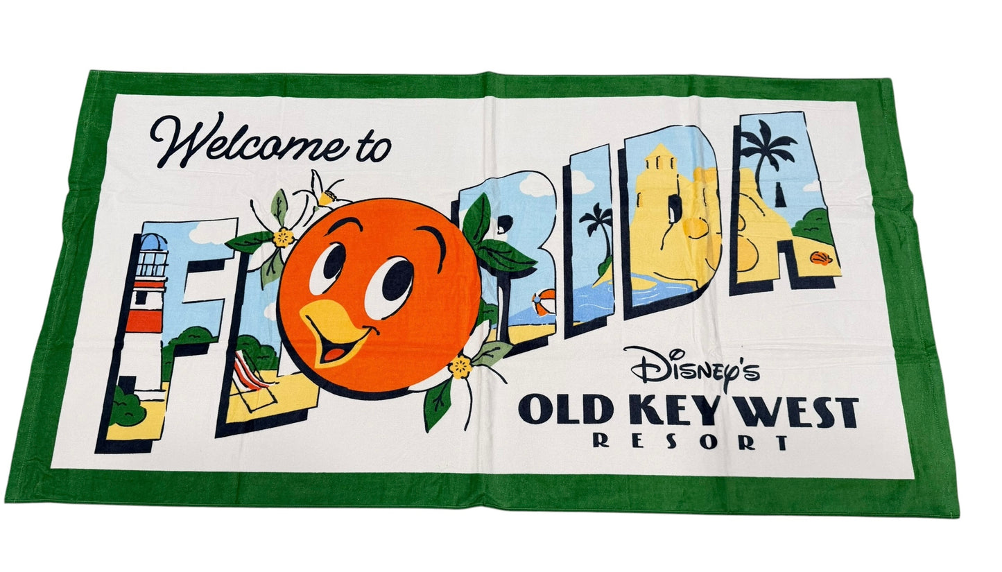 Disney Old Key West Resort Beach Towel Florida Orange Bird