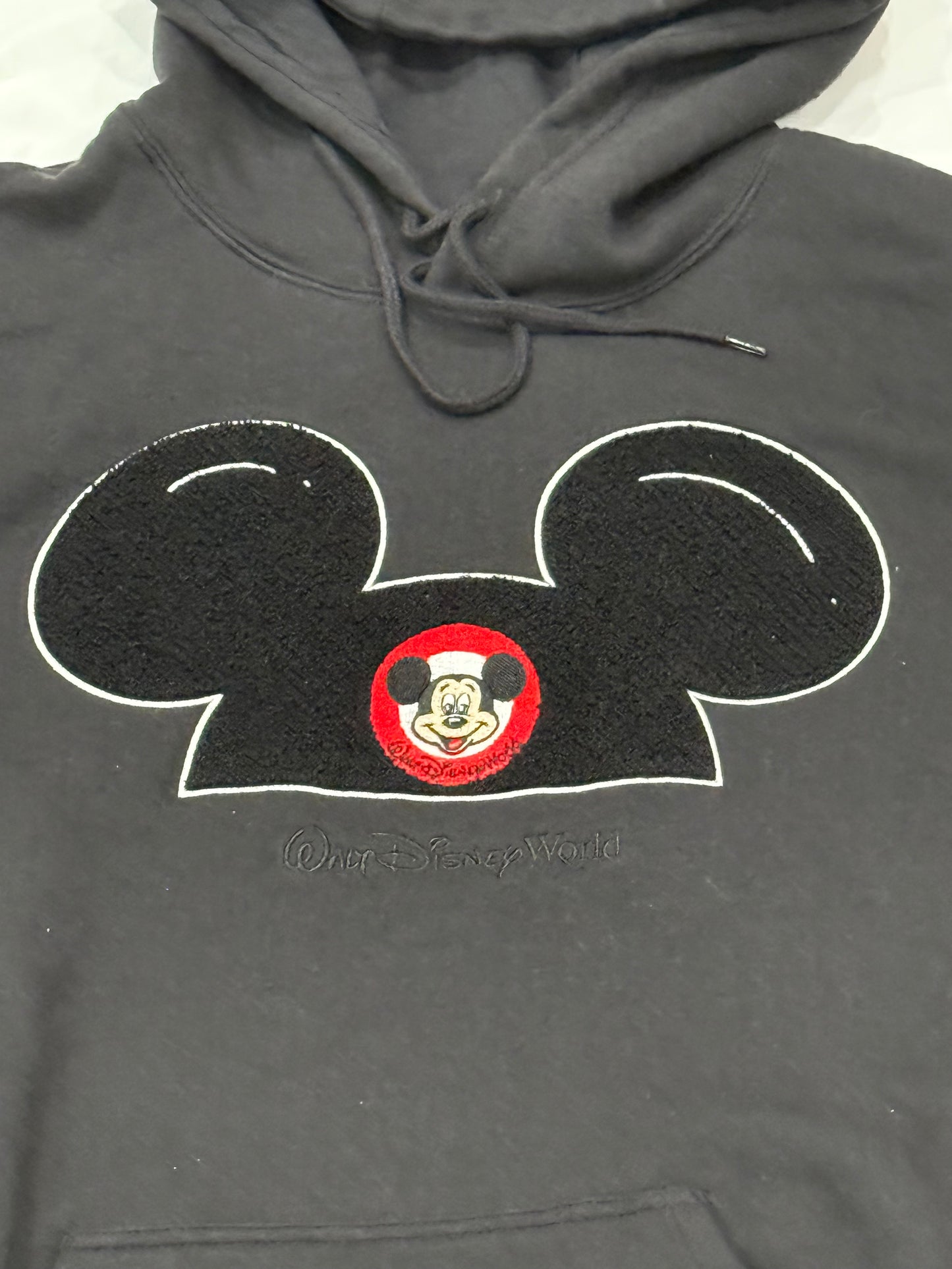 Walt Disney World Mickey Ear Hat Pullover Hoodie Jumper-Black Large
