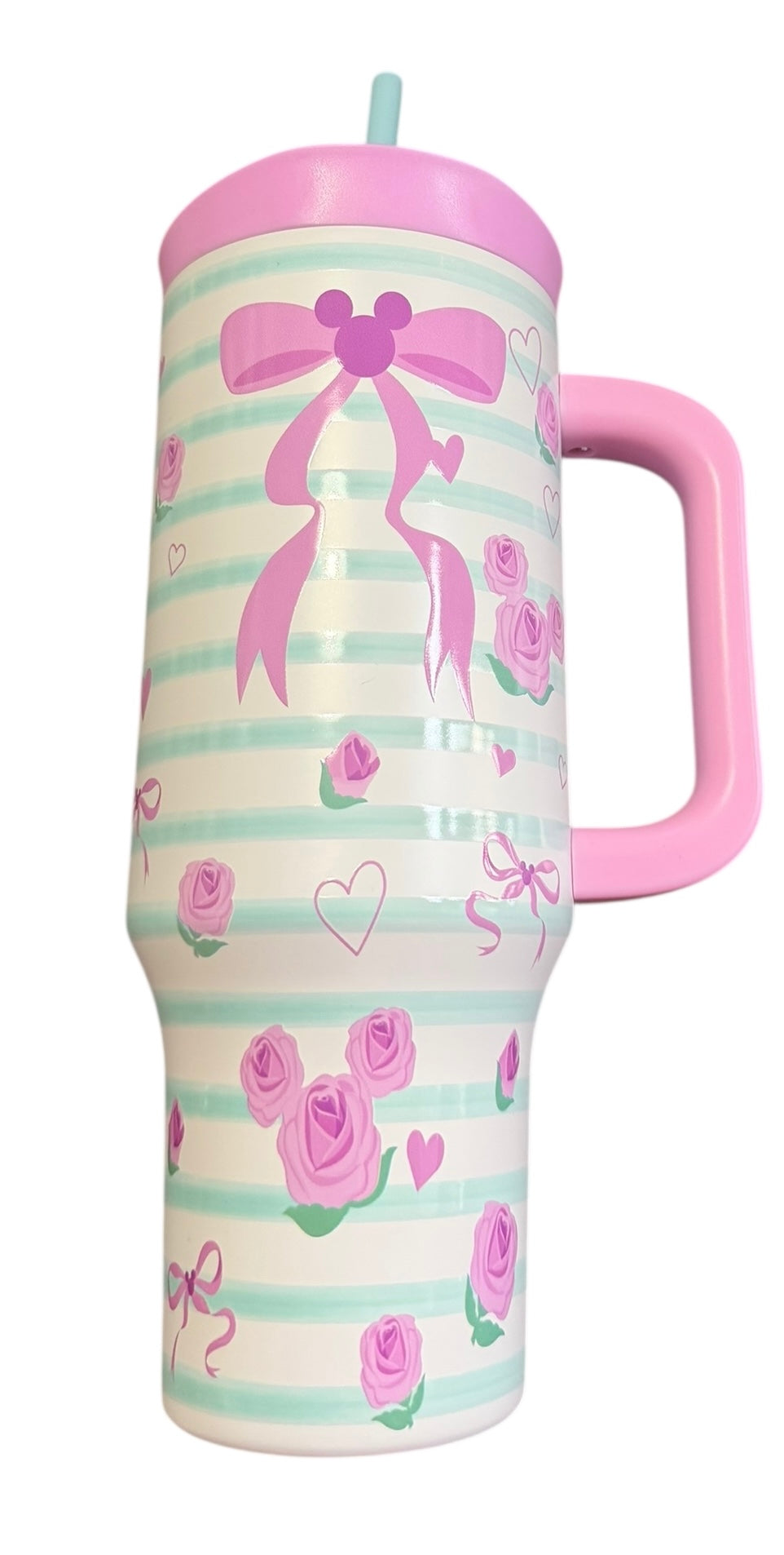 Disney Parks Castle, Ribbon Bow, Rose Stainless Tumbler 40oz Hot/Cold