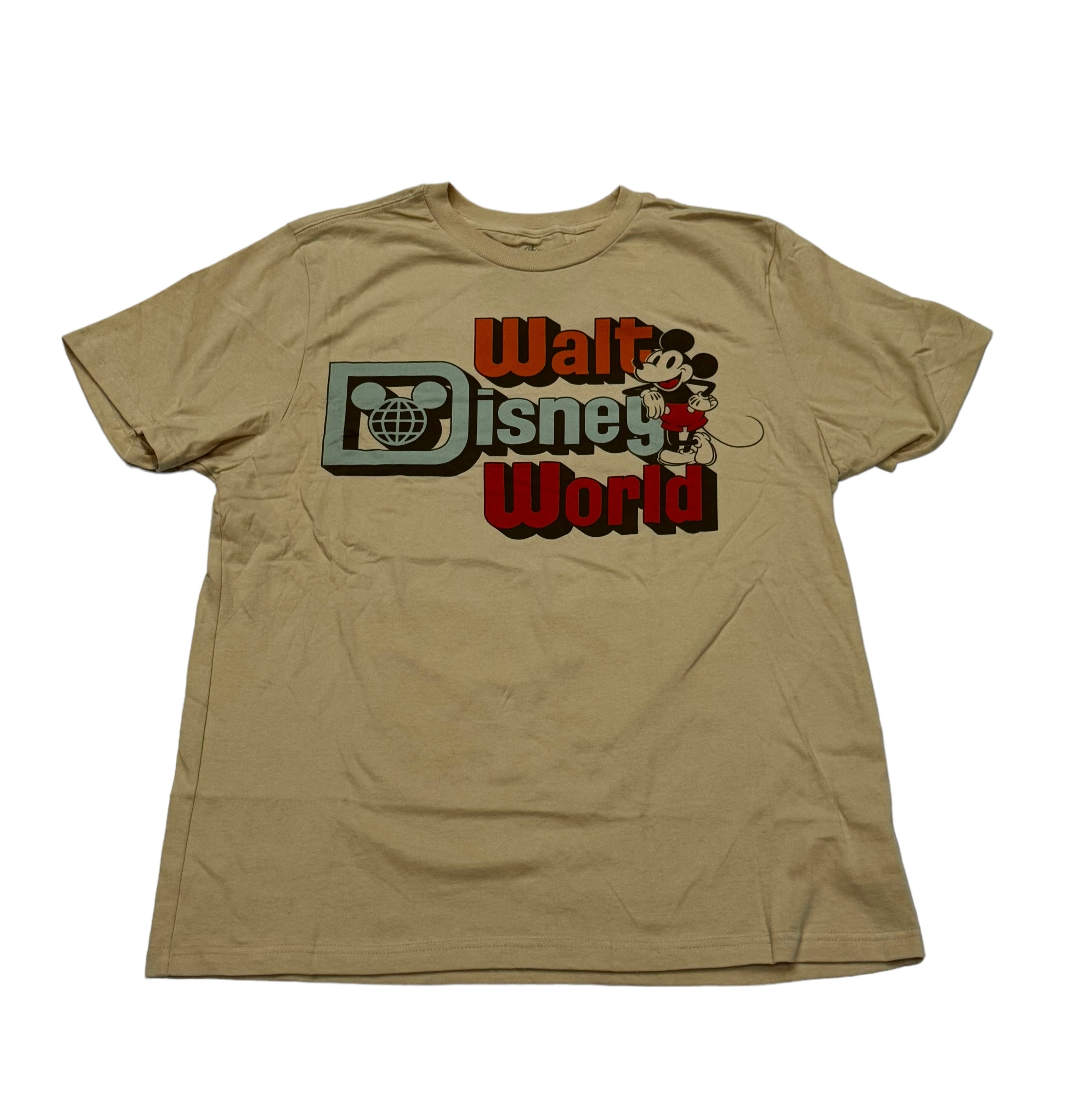 Walt Disney World Retro Mickey Logo Tan Shirt Large – World of