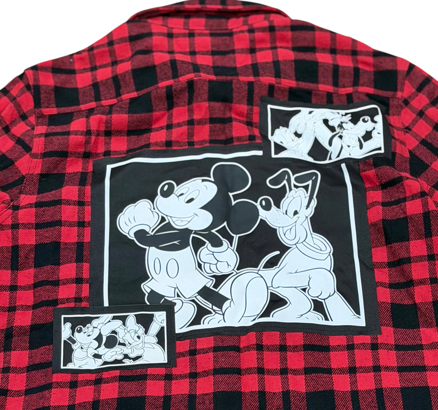 Disney Parks Mickey & Friends Flannel Button Shirt-Red