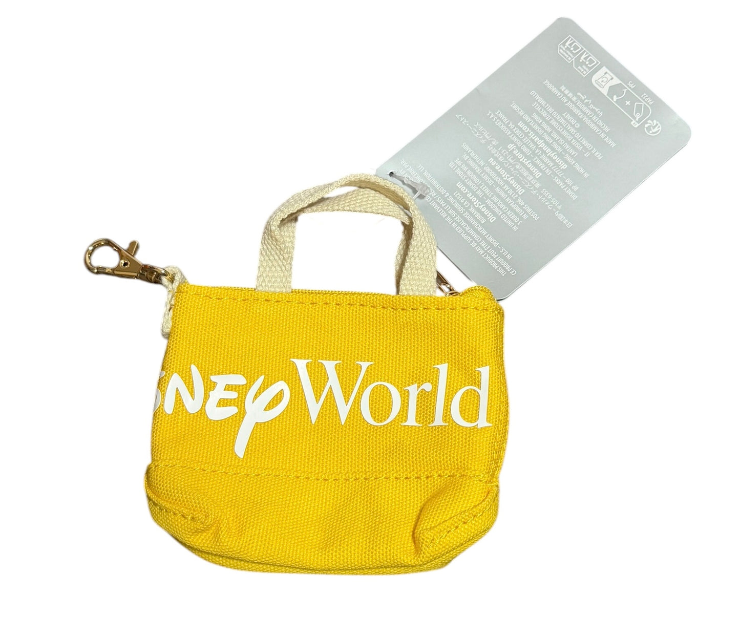 Walt Disney World Color Block Mini Tote Bag Charm Clip-Yellow