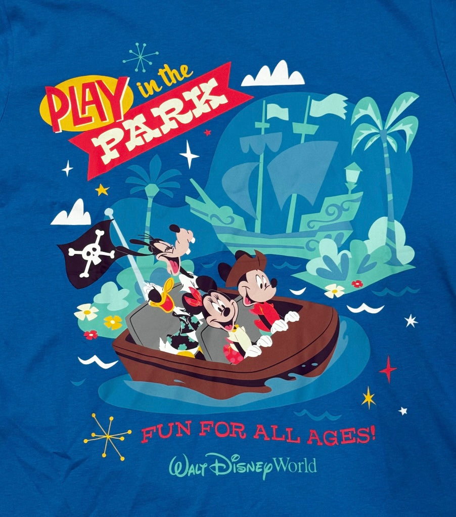 Walt Disney World Play In the Park Mickey Pirate Shirt