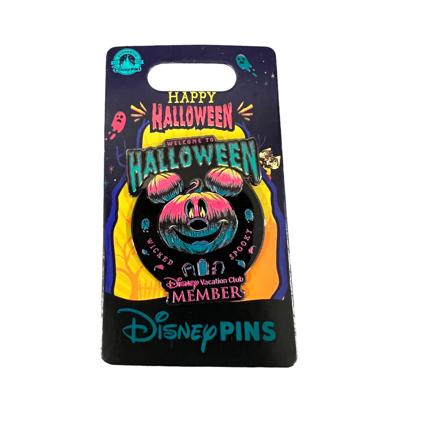Disney Vacation Club “Welcome to Halloween” Mickey Pumpkin Pin