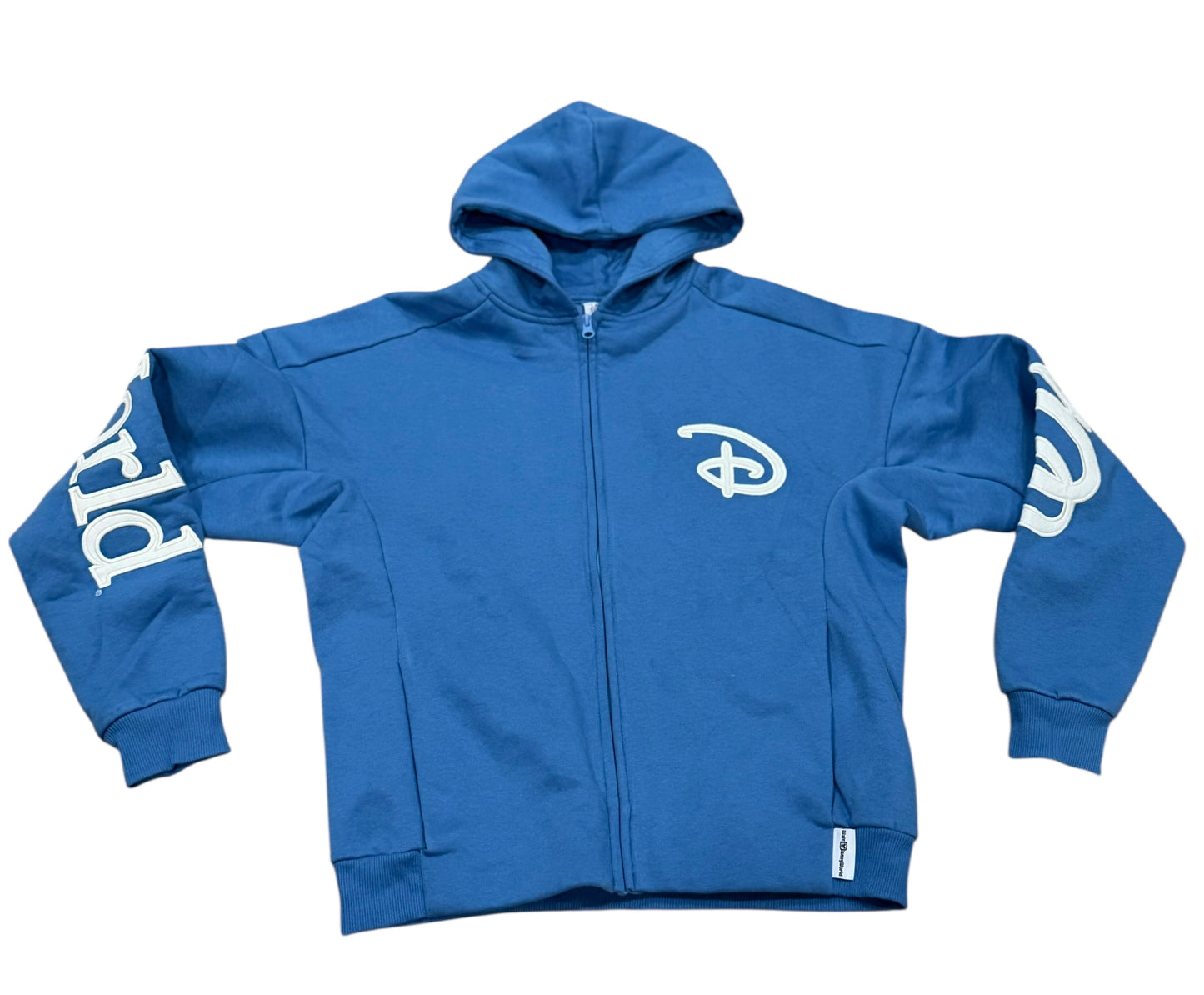 Walt Disney World Script Castle Zip Hoodie-Light Blue
