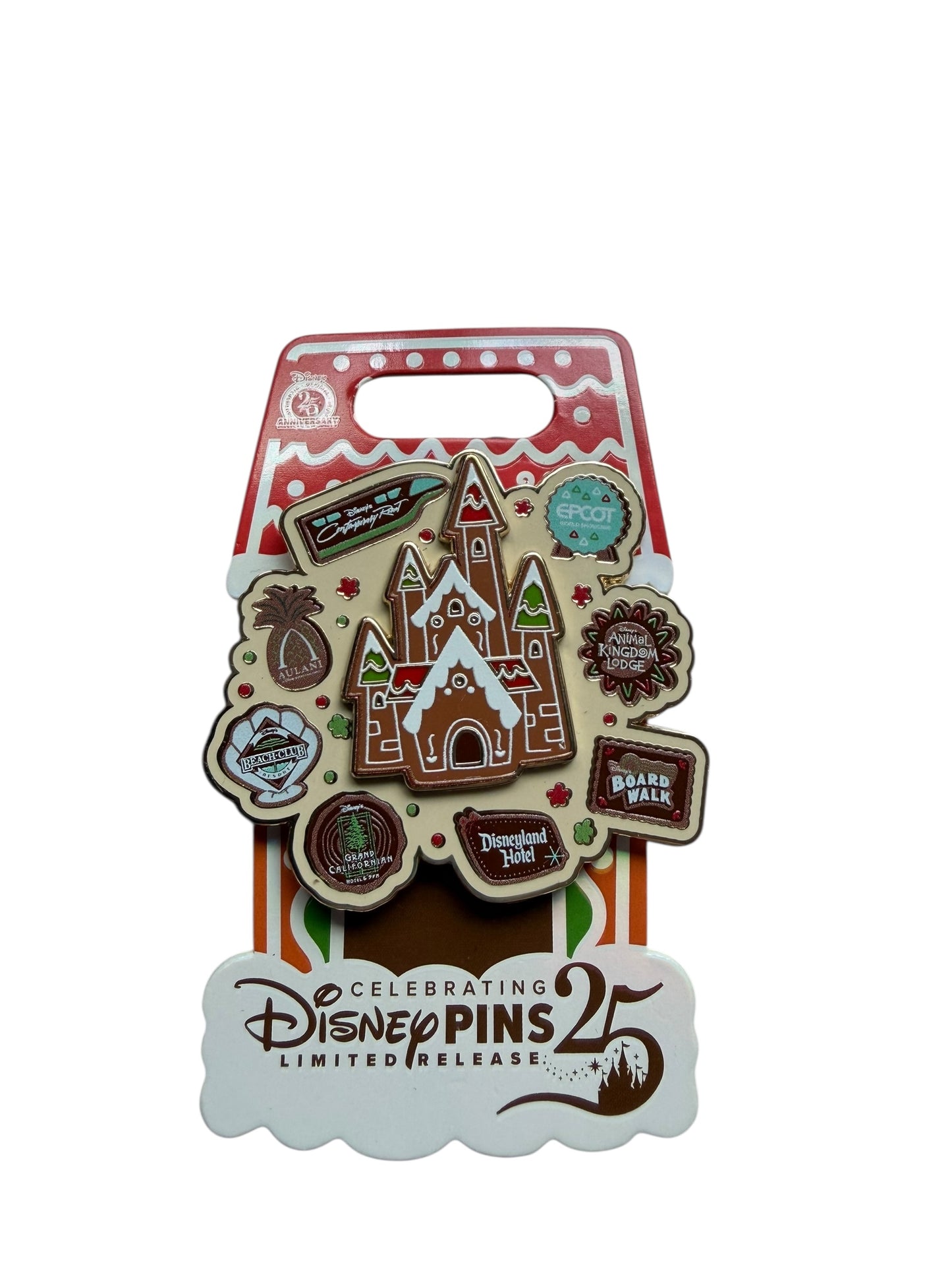 Disney Pins 25th Anniversary Gingerbread House Resorts Pin