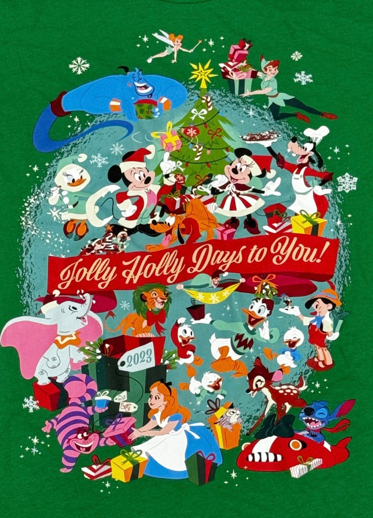 Walt Disney World Mickey & Friends Shirt 2023 Christmas medium Jolly Holly Days To You