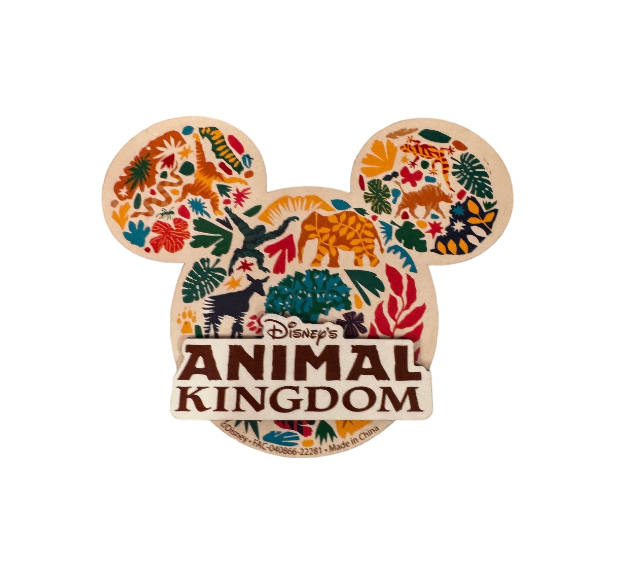 Disney Animal Kingdom Mickey Wooden Magnet