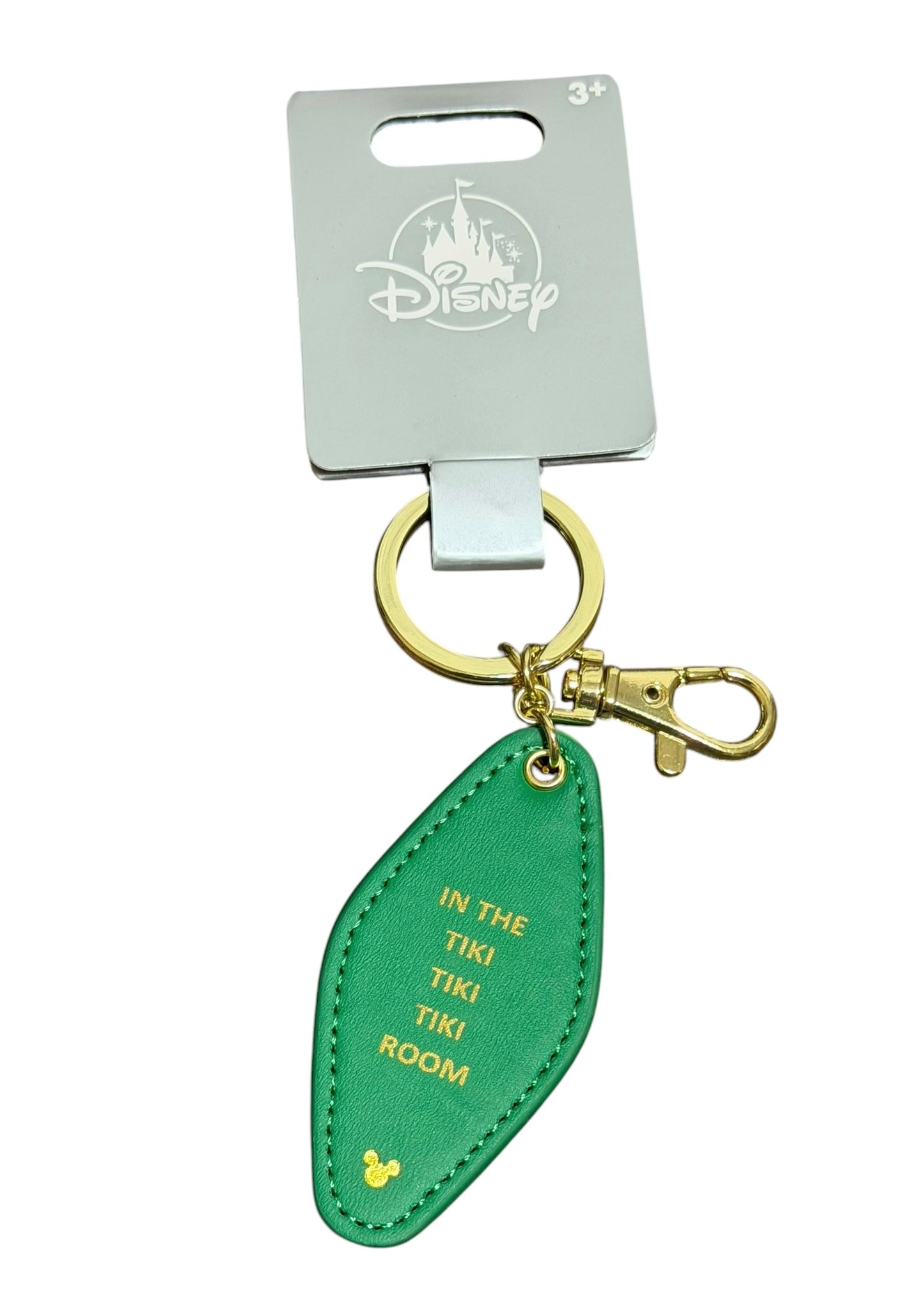 Disney Parks Color Block Bag Clip Keychain-Green Tiki Room