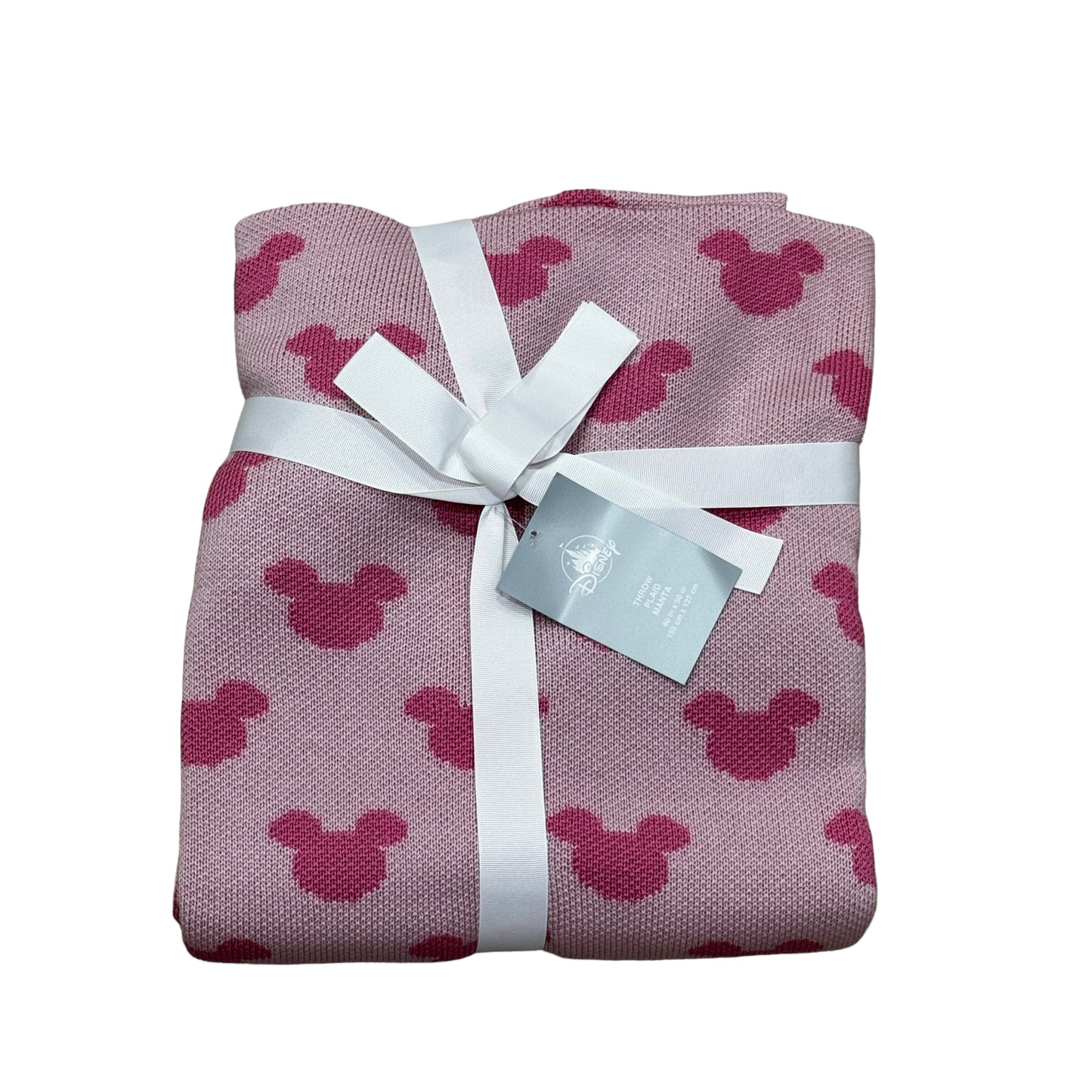 Disney Pink Mickey All Over Knit Sweater Blanket Throw