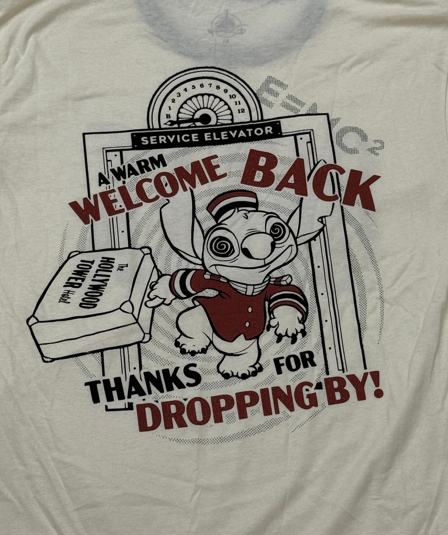 Disney Hollywood Tower of Terror Hotel Stitch Ringer Shirt