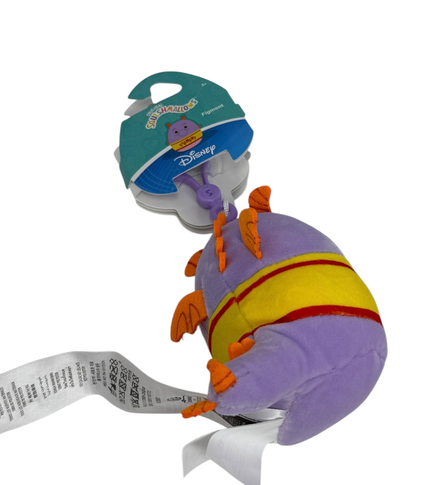 Disney Epcot Figment Squishmallow Plush Clip