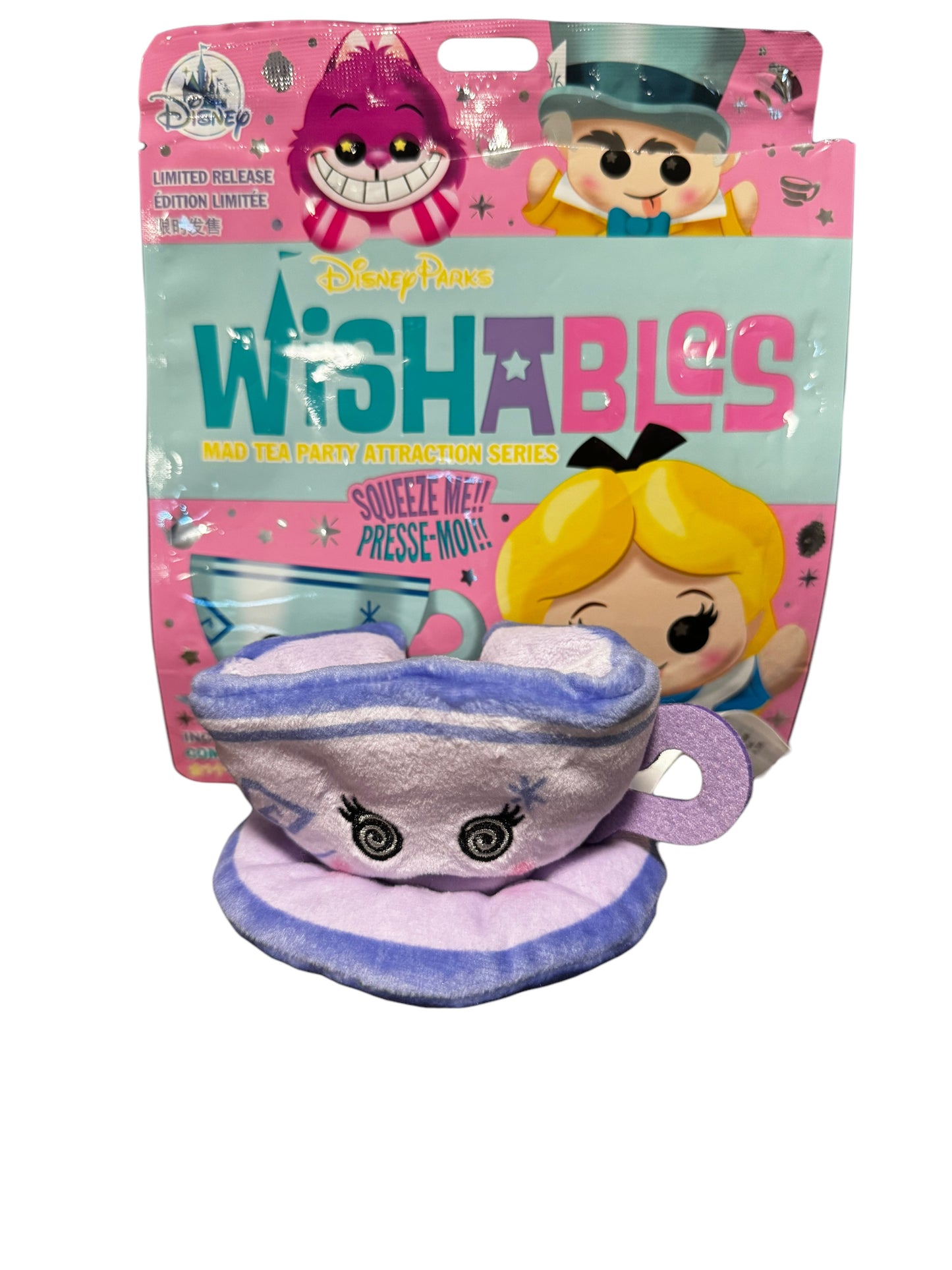 Disney Wishables Plush-Purple Teacup Alice & Wonderland Mad Tea Party