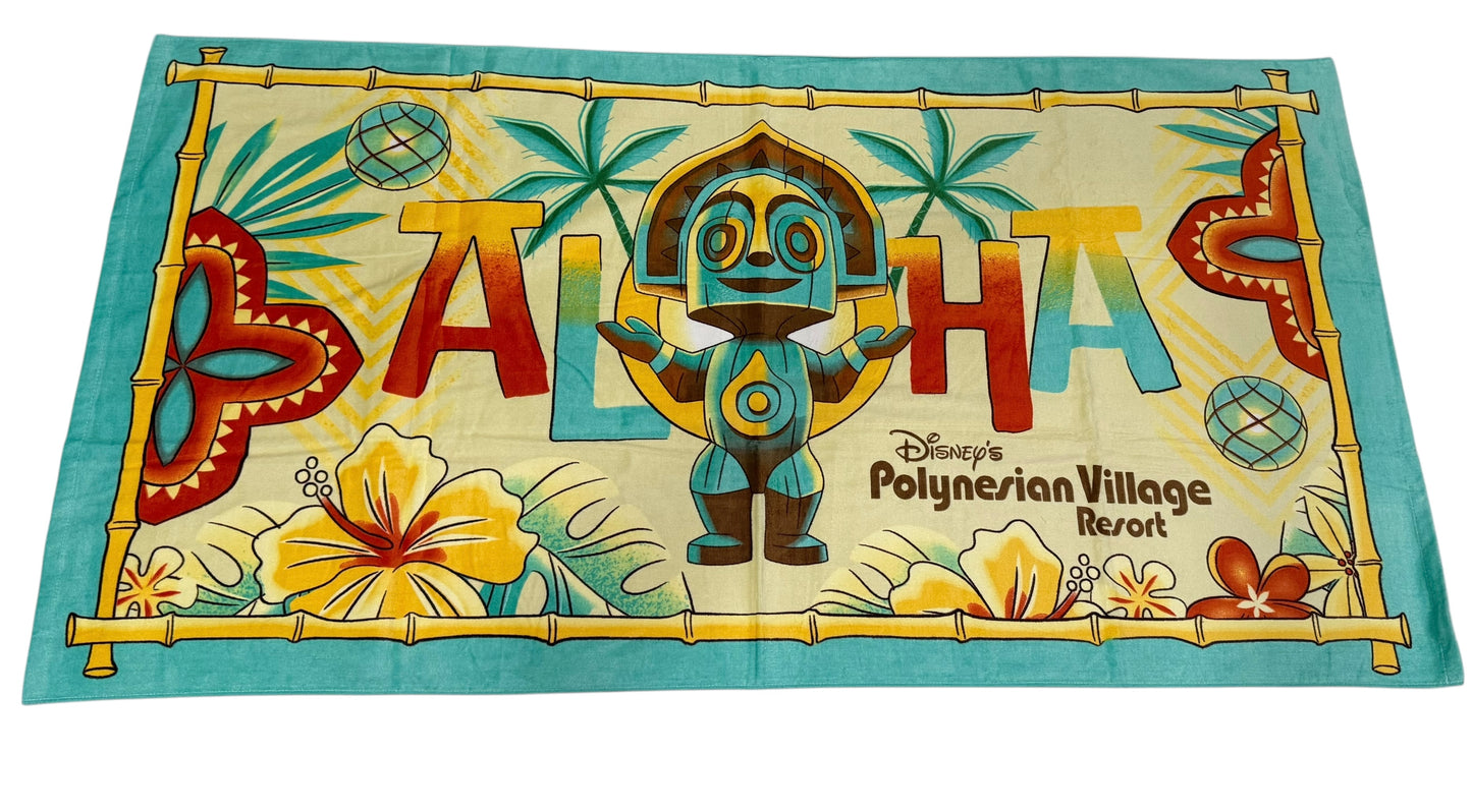 Disney Polynesian Village Resort Maui Tiki Aloha Beach Towel