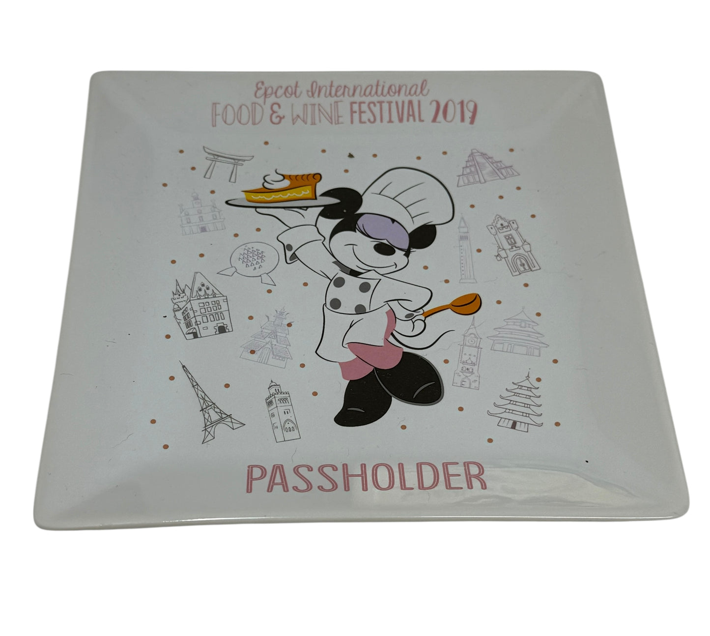 Disney Minnie Trinket Dish Passholder Plate-Epcot Food & Wine Festival 2019