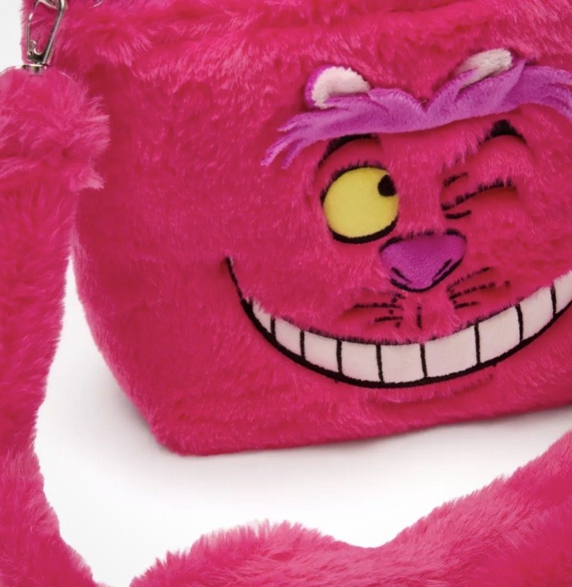 Disney Cheshire Cat Plush Tote Crossbody Purse-Alice in Winderland