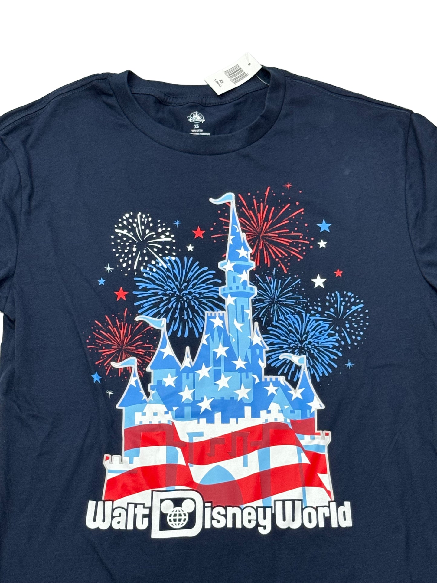 Walt Disney World Americana Castle Fireworks Shirt XS