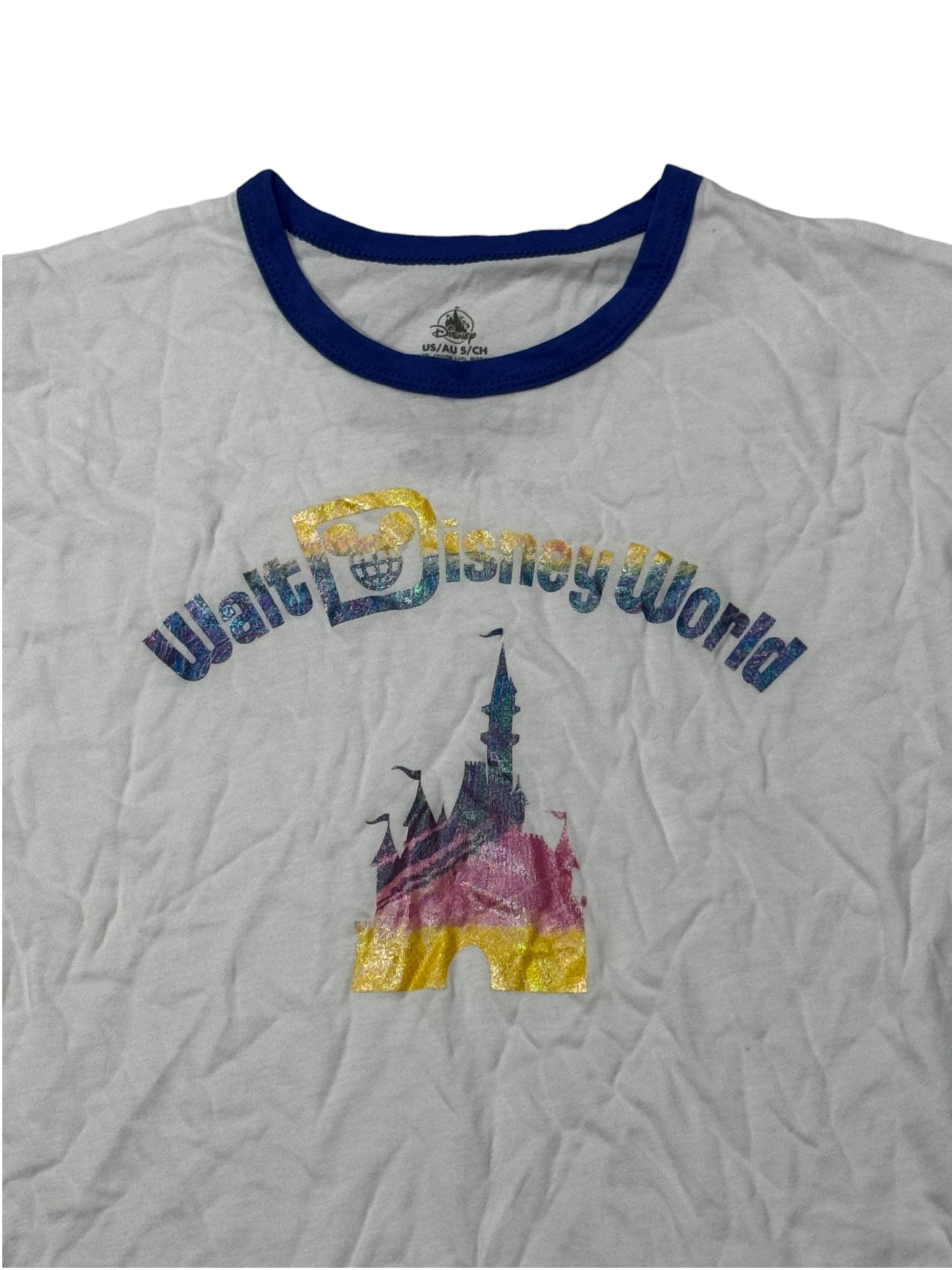 Walt Disney World Iridescent Castle Ringer Ladies Small Shirt