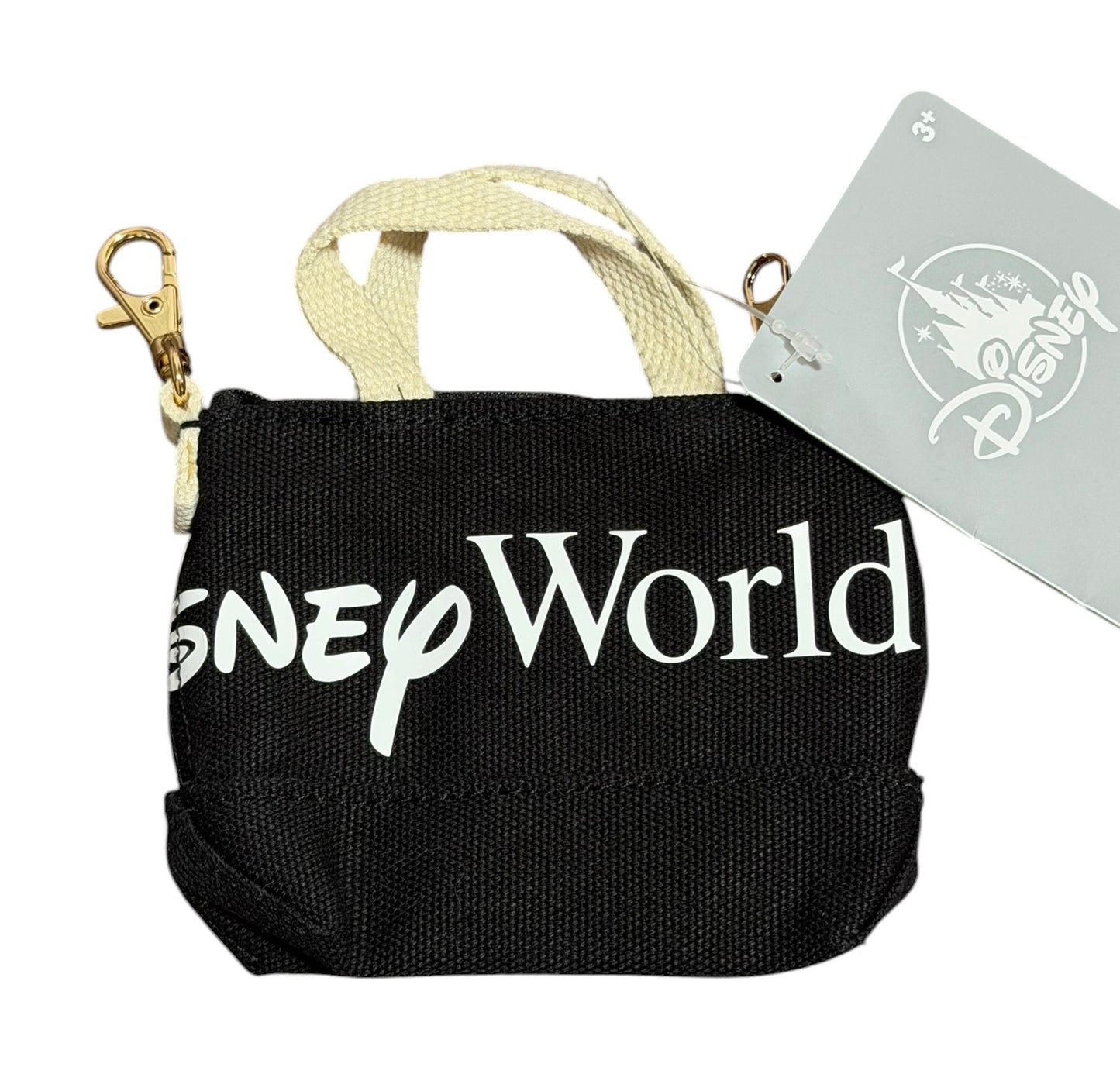 Walt Disney World Color Block Mini Tote Bag Charm Clip-Black