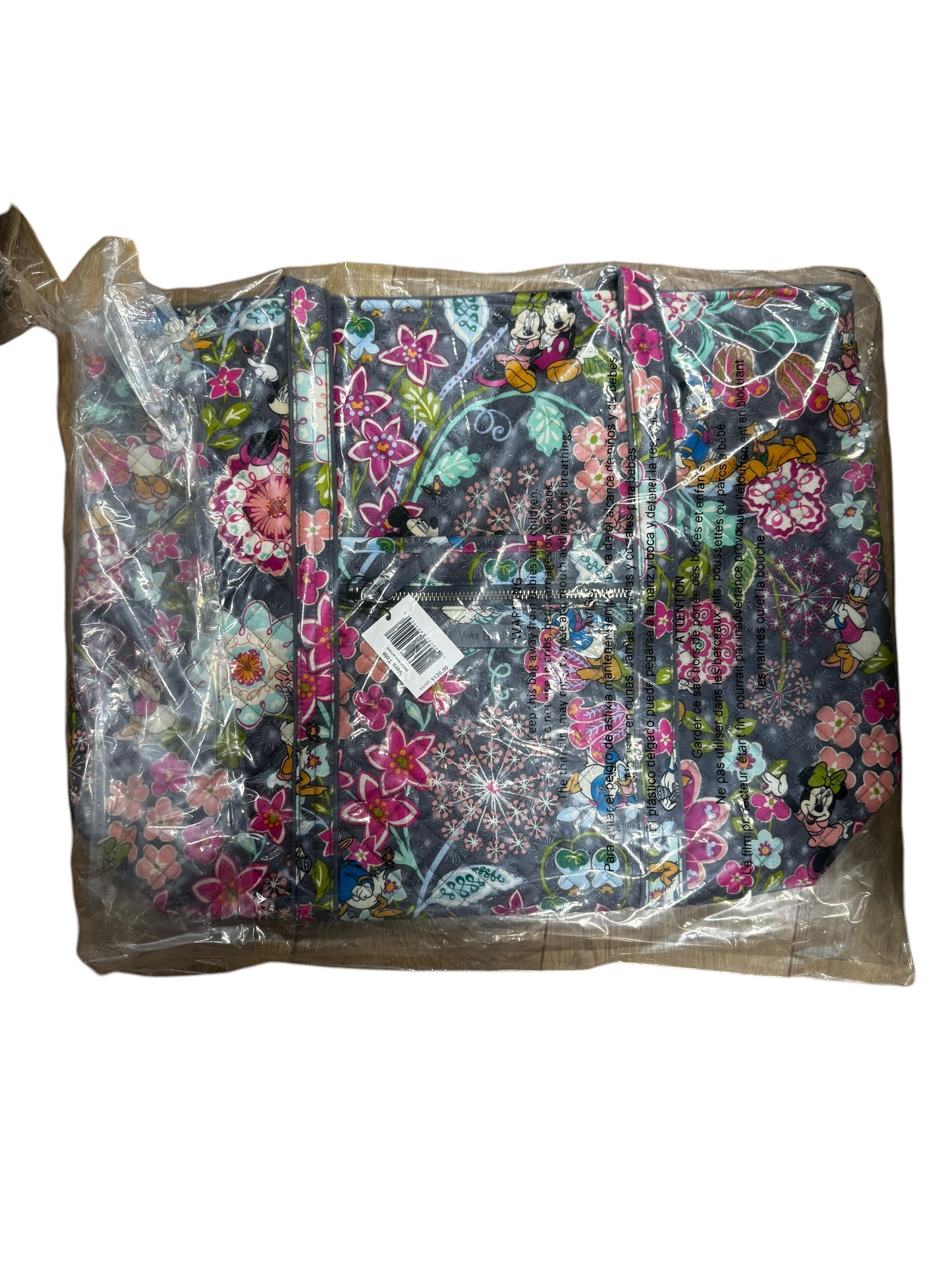 Vera Bradley Large Iconic Tote Disney Minnie Mouse Garden Party