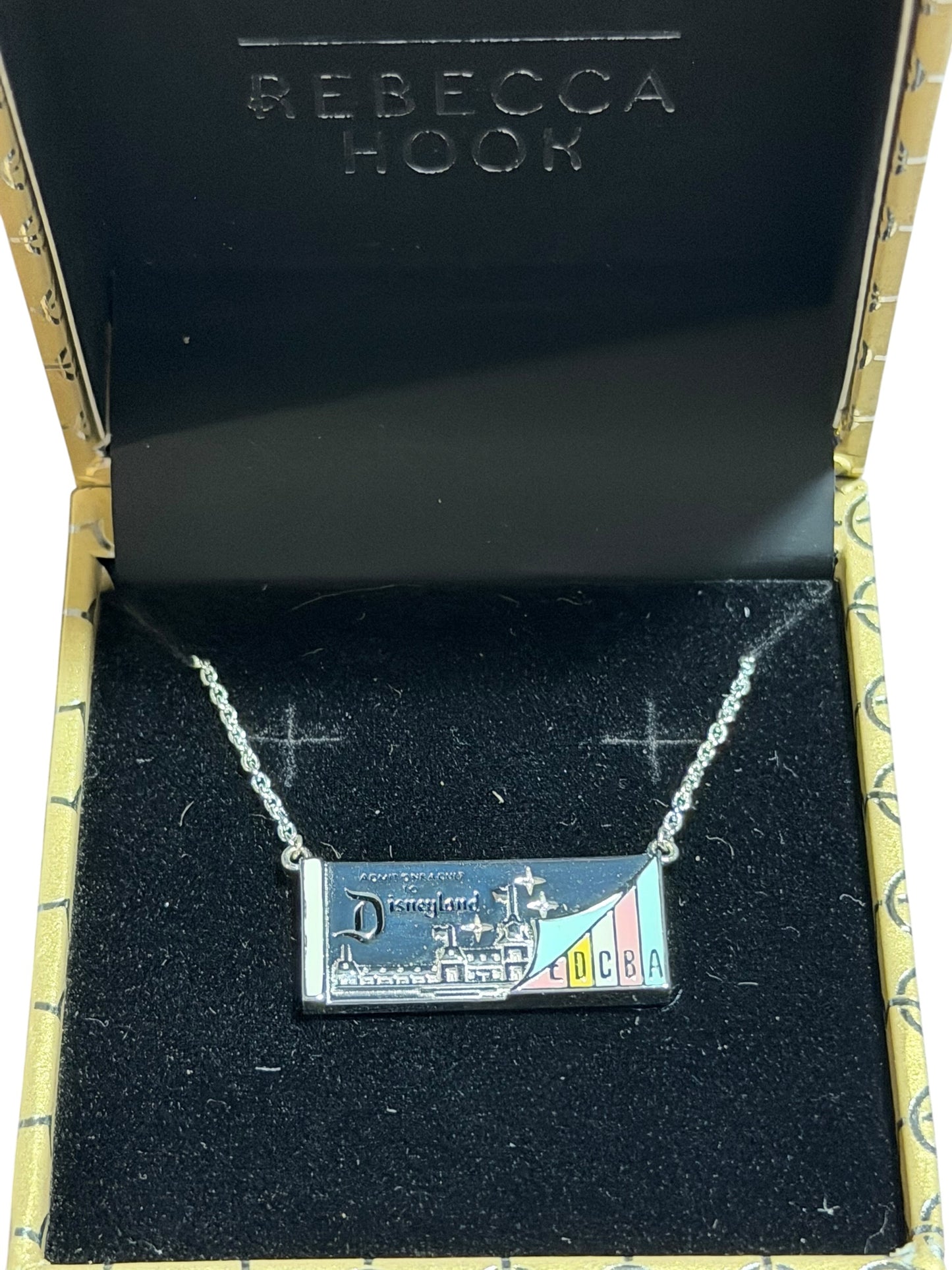 Rebecca Hook Disneyland Ticket Book Necklace Silver-Trunk Show Exclusive