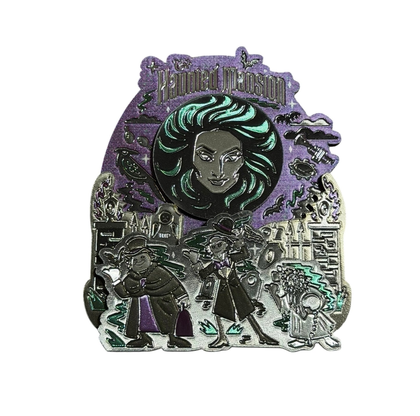 Disney Haubted Mansion Metal Magnet-Madame Leota Hitchhiking Ghosts
