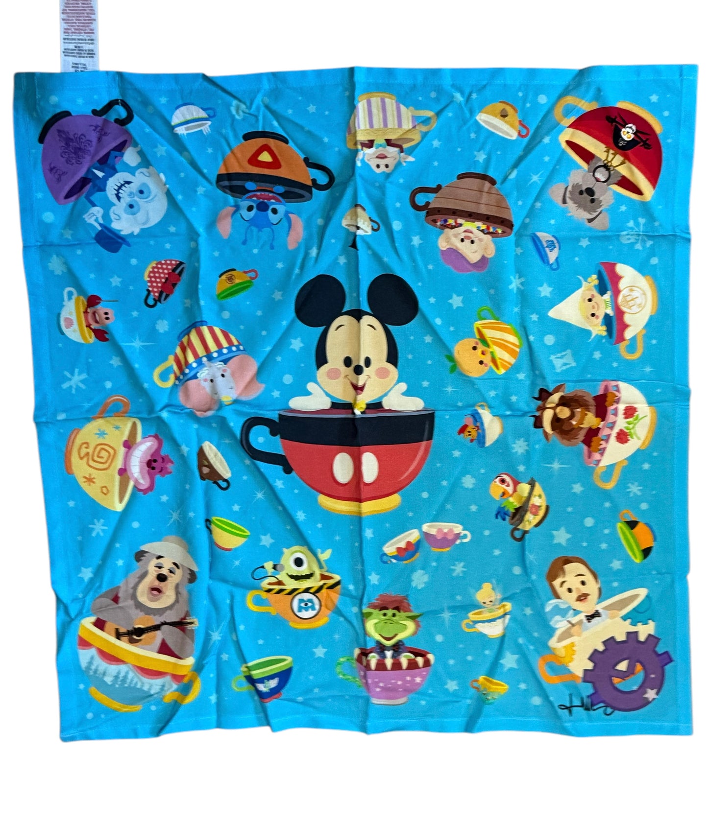 Disney Parks Jerrod Maruyama Scarf Handkerchief Magic Kingdom Cuties 50th Anniversary
