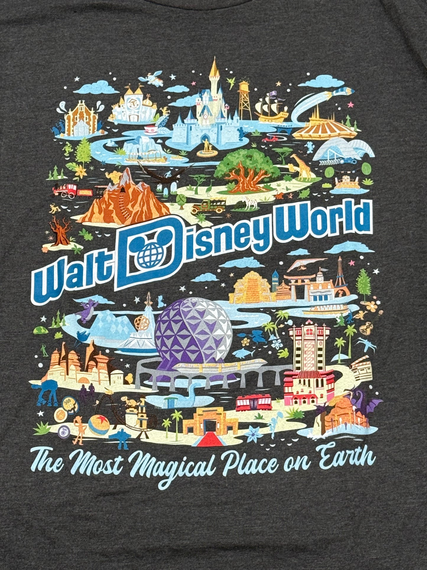 Walt Disney World Icons Opening Days Dates Shirt-Grey Small