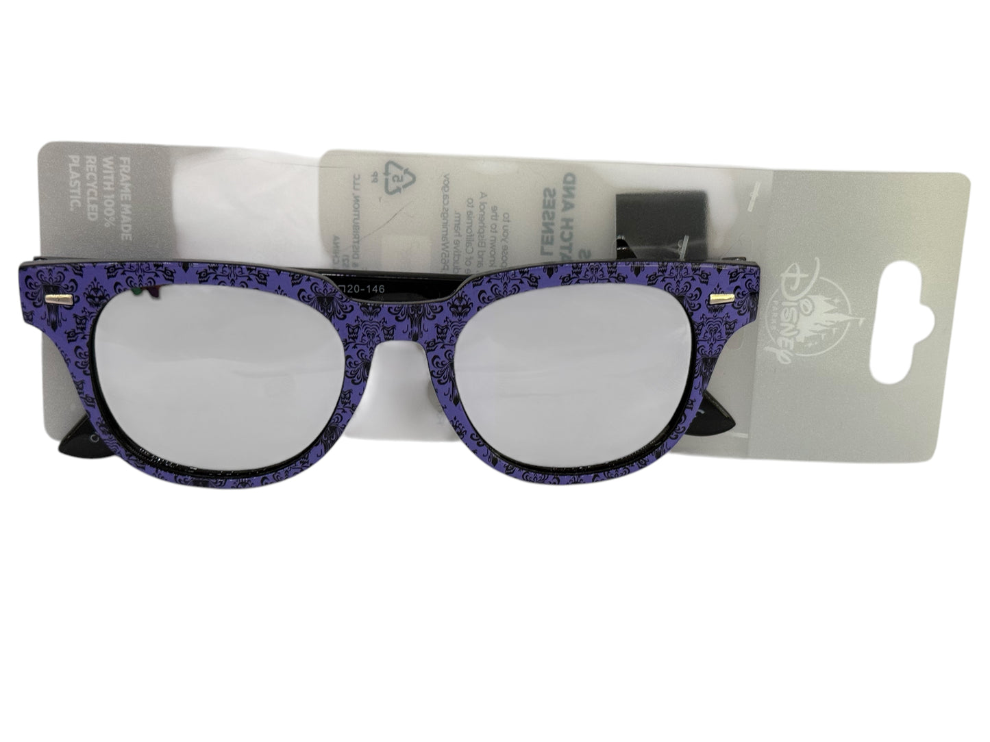 Disney Parks Haunted Mansion Wallpaper Sunglasses Purple/Mirrored Lenses