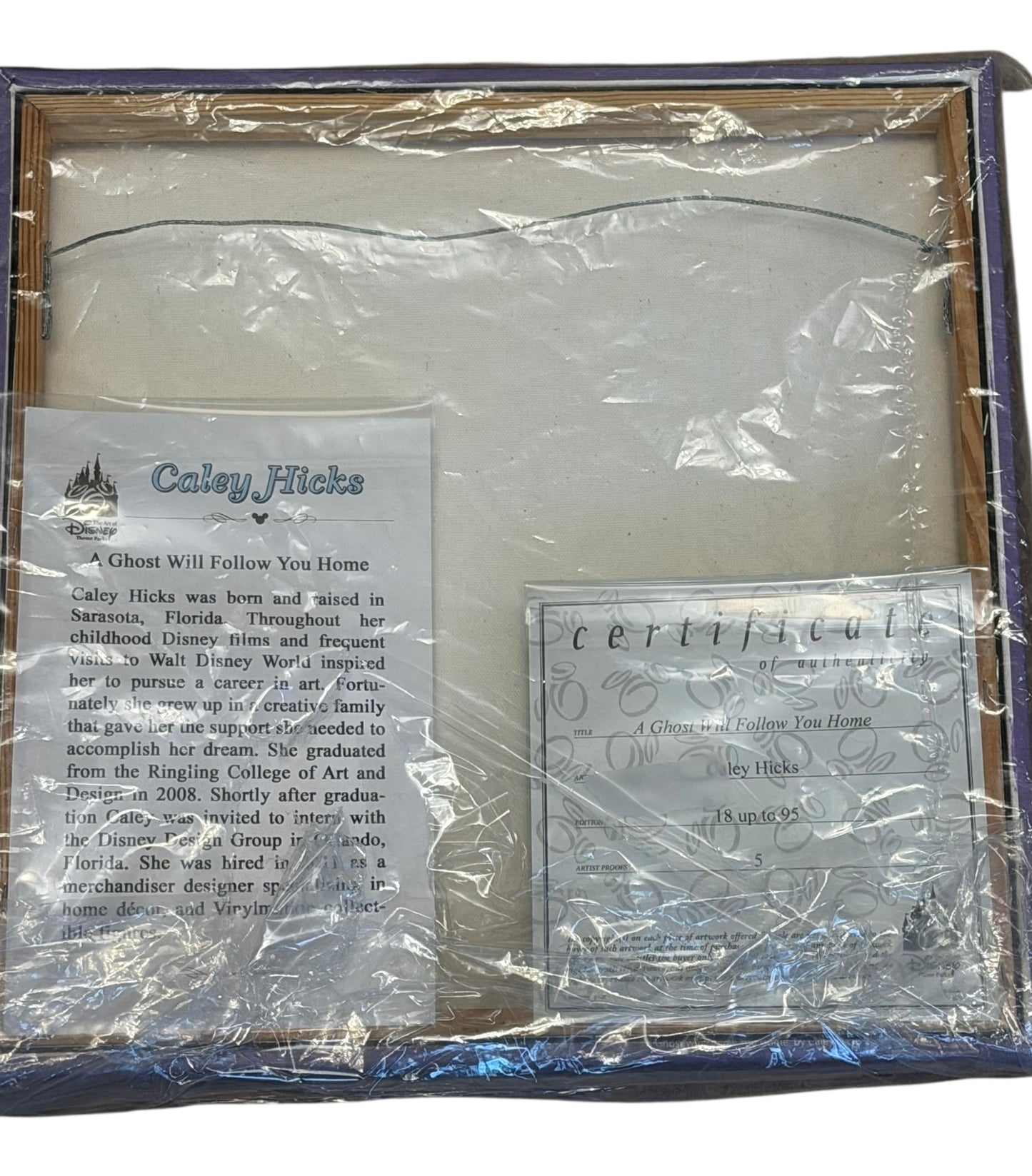 Disney Haunted Mansion A Ghost Will Follow You Home Caley Hicks Wrapped Canvas 18/95