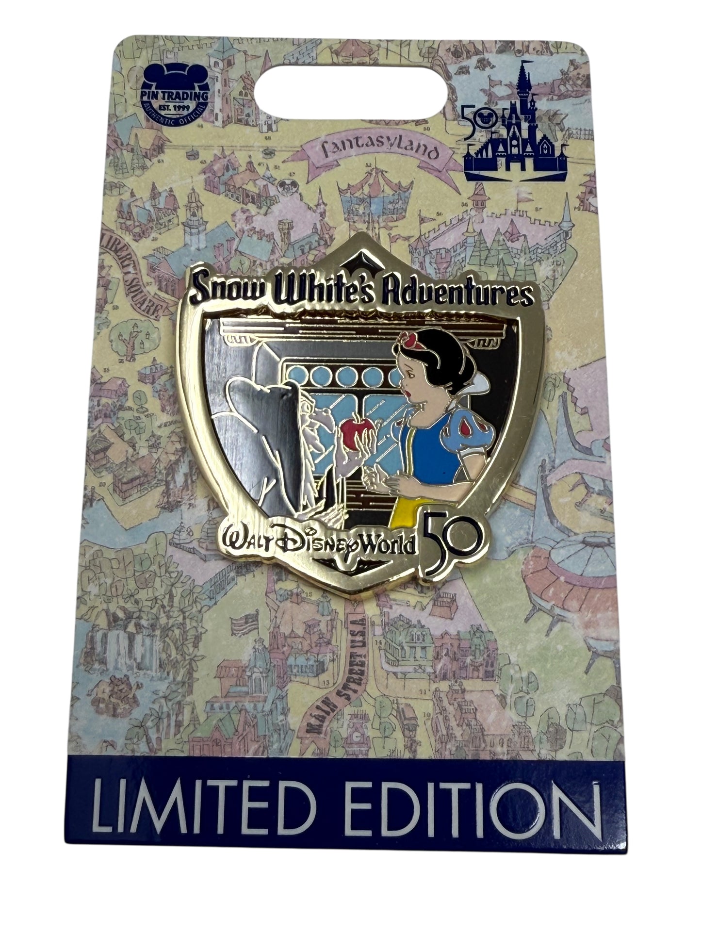 Disney World 50th Anniversary Attraction Crest Pin - Snow White Adventures LE