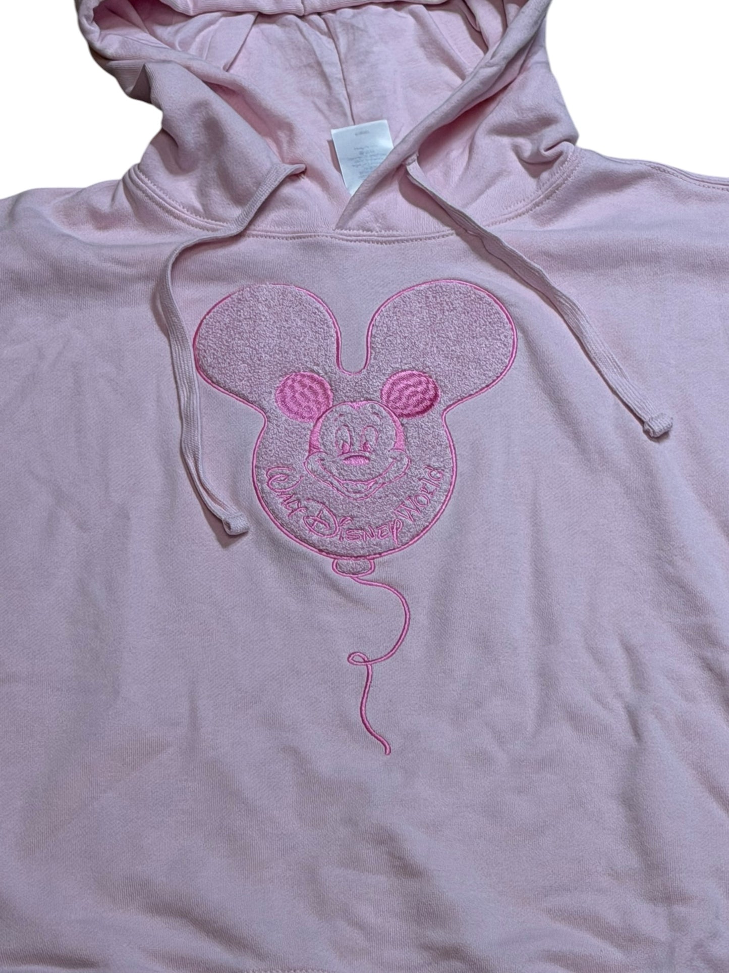 Disney Mickey Balloon Ladies Hoodie Pink Medium