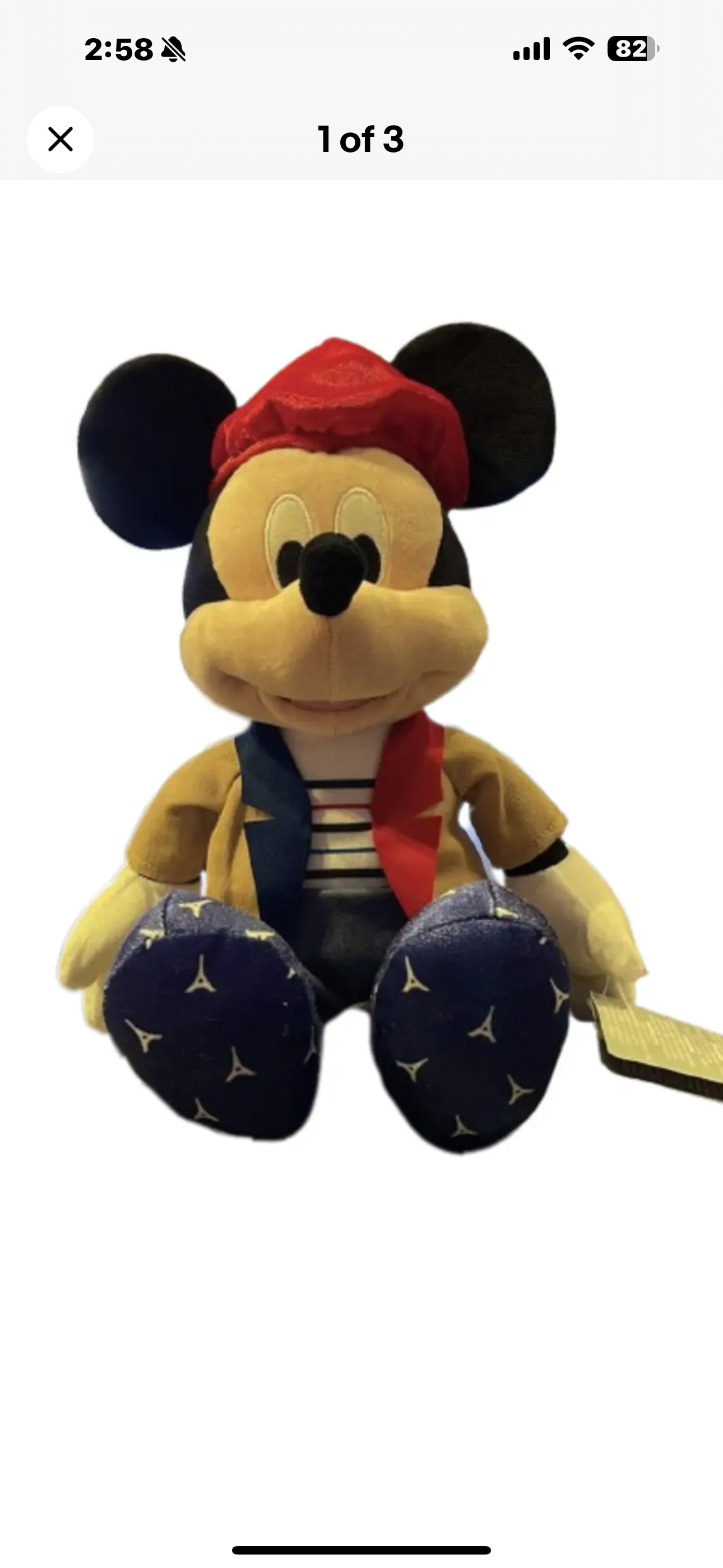 Disney Parks Epcot France Mickey Dressed Up Plush Paris