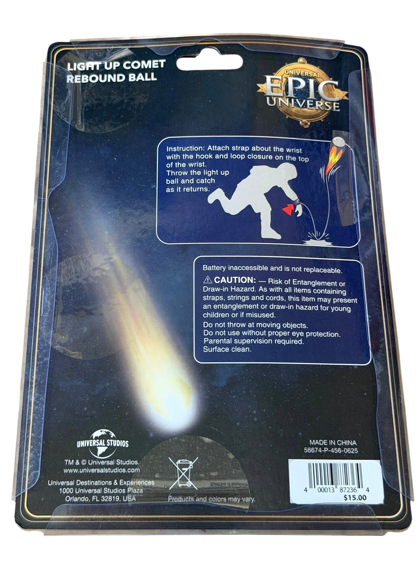 Universal Epic Universe Light Up Comet Rebound Ball