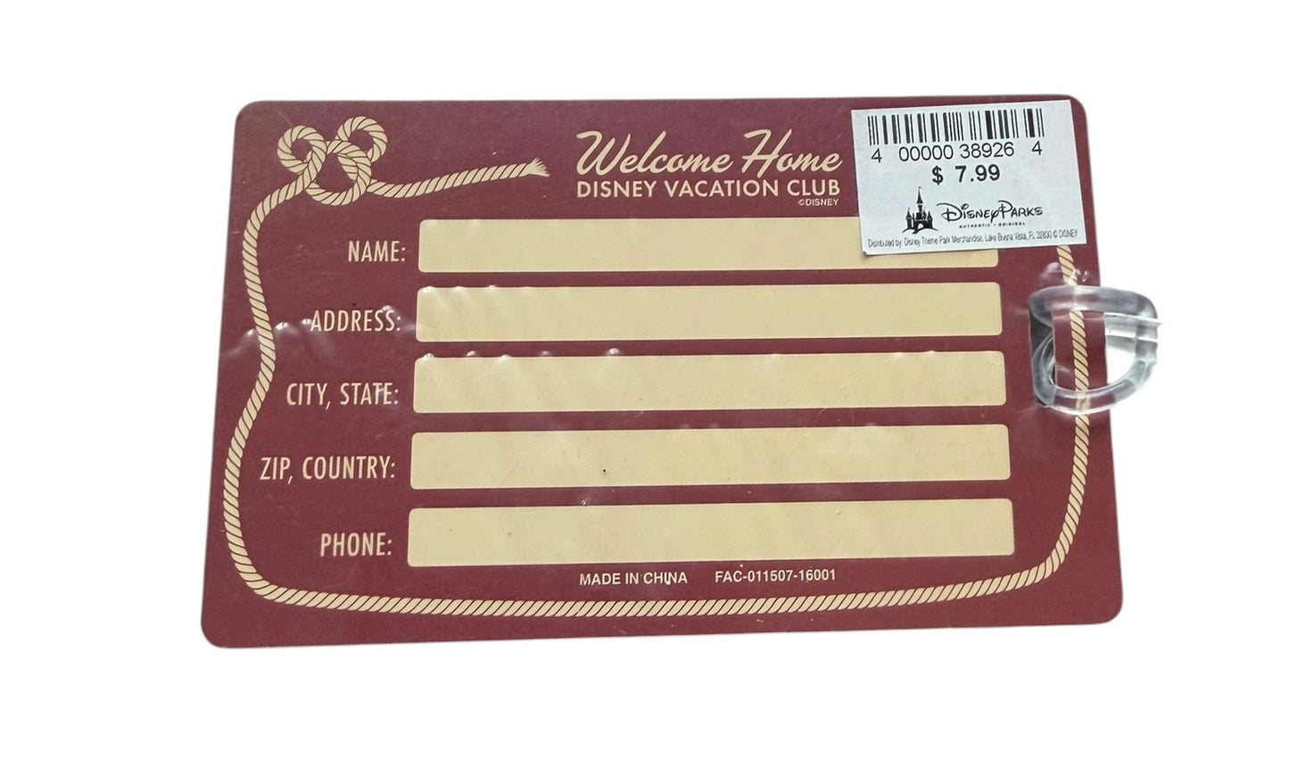 Disney Old Key West Mickey Luggage Tag-Plastic