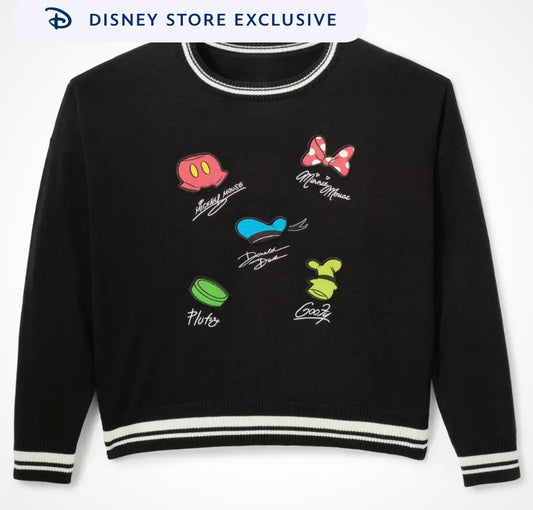 Disney Store Exclusive Signature Autograph Pullover Sweater